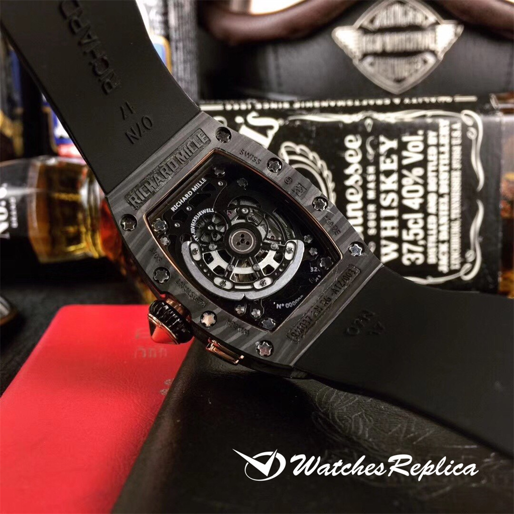 Oben SS Richard Mille RM037 Rot Lip Shell Face Series Replica Uhren-4