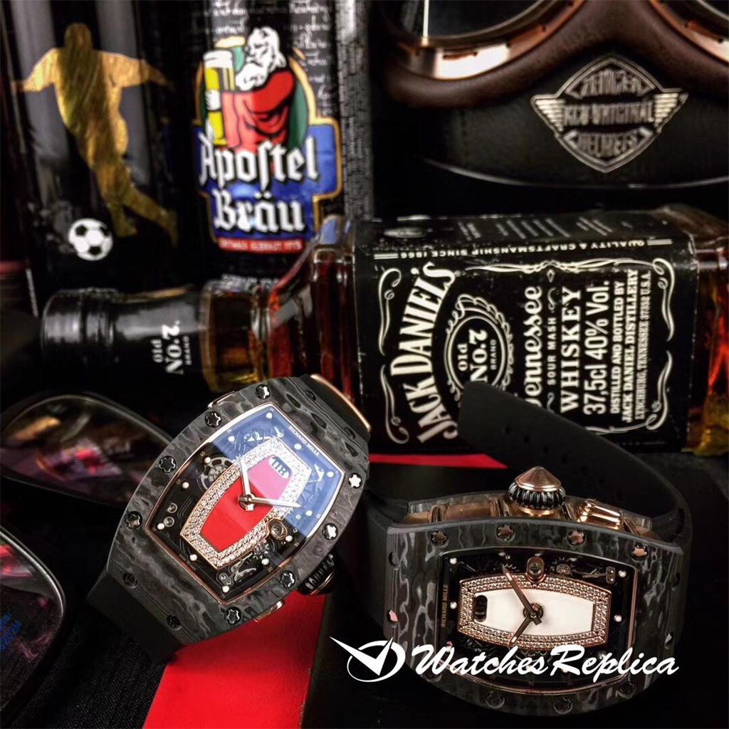 Oben SS Richard Mille RM037 Rot Lip Shell Face Series Replica Uhren-7