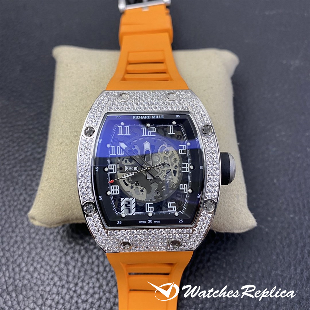 Rabatt Richard Mille RM010 Diamond Hollow Design Special Edition Replica Uhren-1
