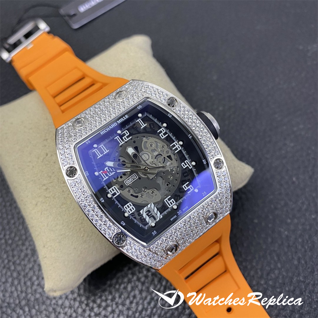 Rabatt Richard Mille RM010 Diamond Hollow Design Special Edition Replica Uhren-2
