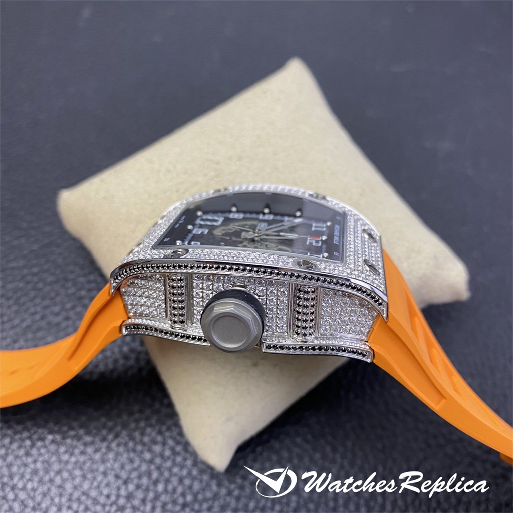 Rabatt Richard Mille RM010 Diamond Hollow Design Special Edition Replica Uhren-4