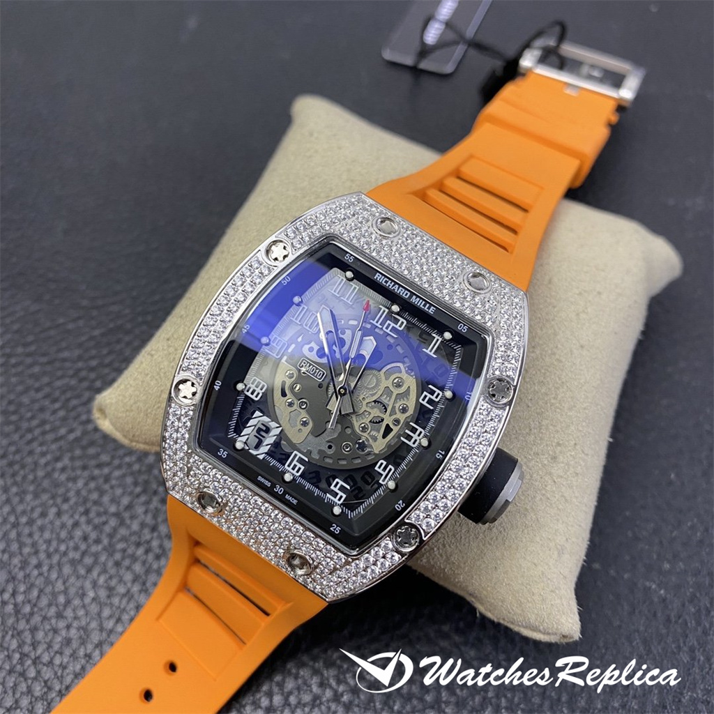 Rabatt Richard Mille RM010 Diamond Hollow Design Special Edition Replica Uhren-3