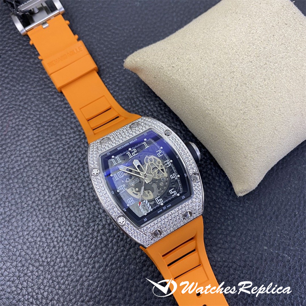 Rabatt Richard Mille RM010 Diamond Hollow Design Special Edition Replica Uhren-7