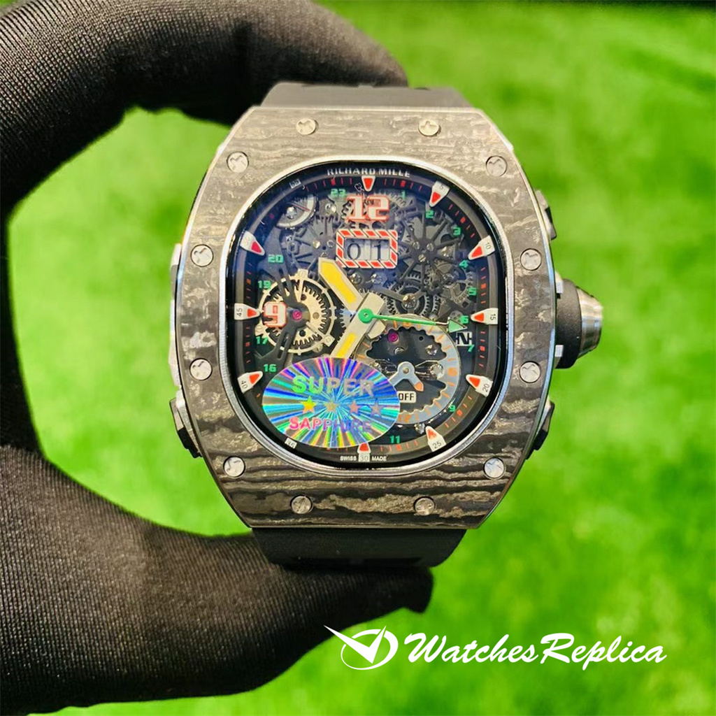Heiße perfekte Richard Mille "RM 62-01 Tourbillon Vibration Alarm ACJ" Replica Uhren "-5