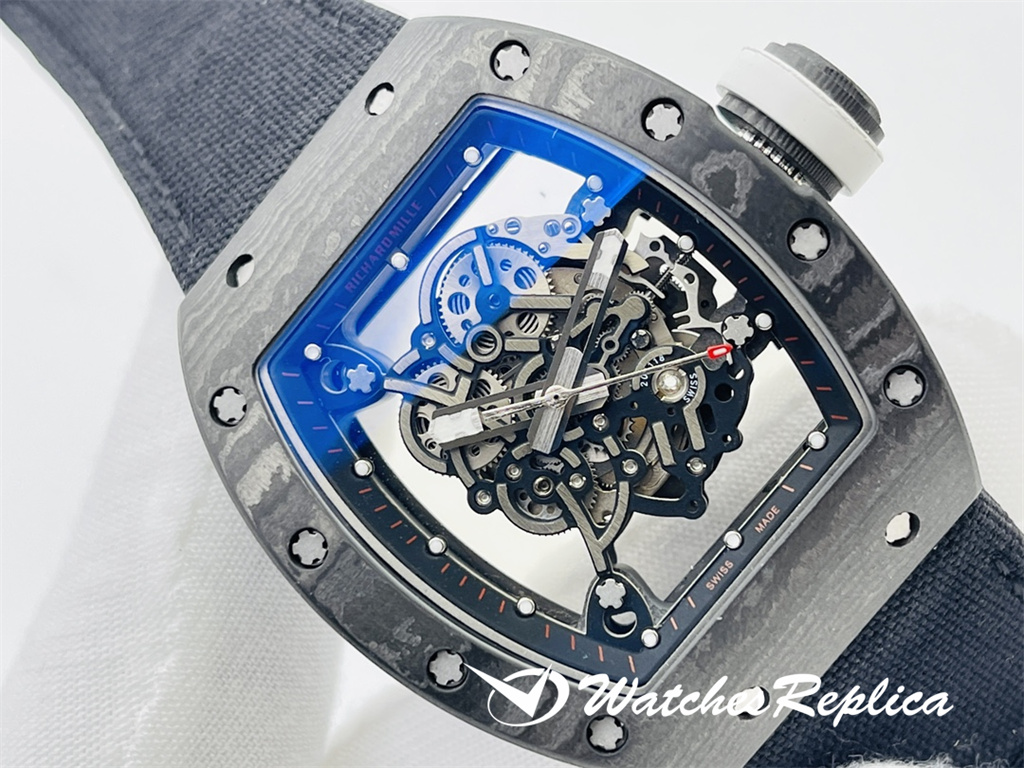 Oben SS Richard Mille Neue Super Edition RM055 Custom Canvas Armband Replica Uhren-3
