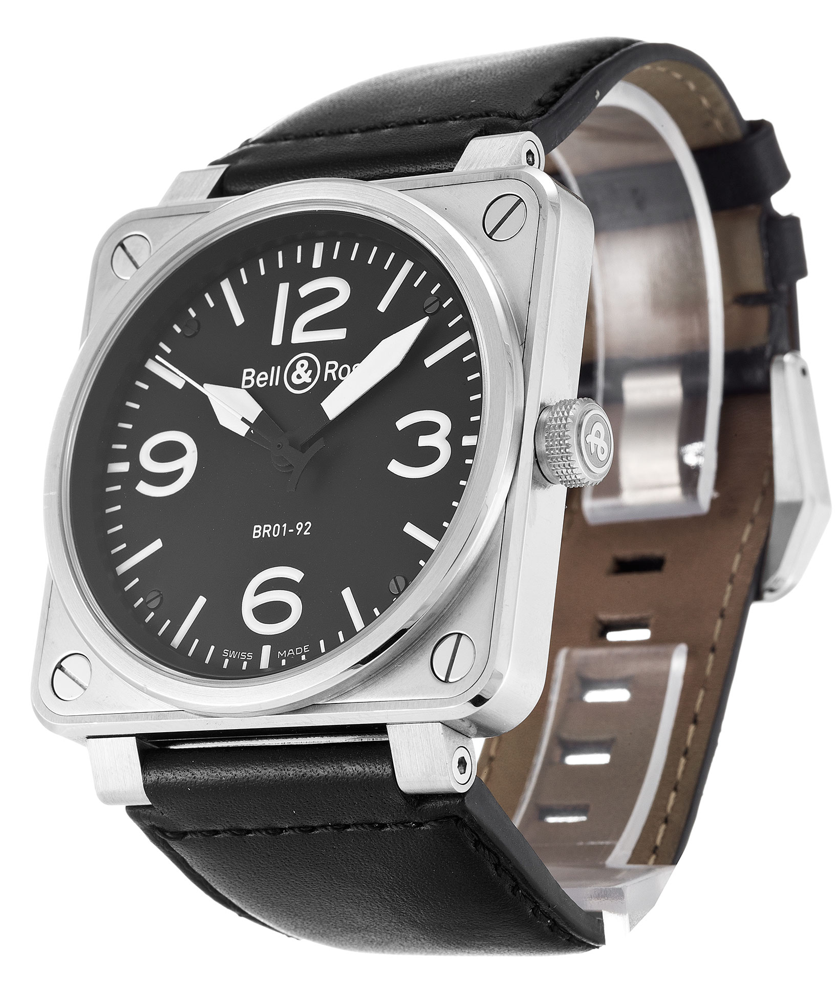 Replica Bell und Ross BR01-92 Stahlschwarzes Zifferblatt-1