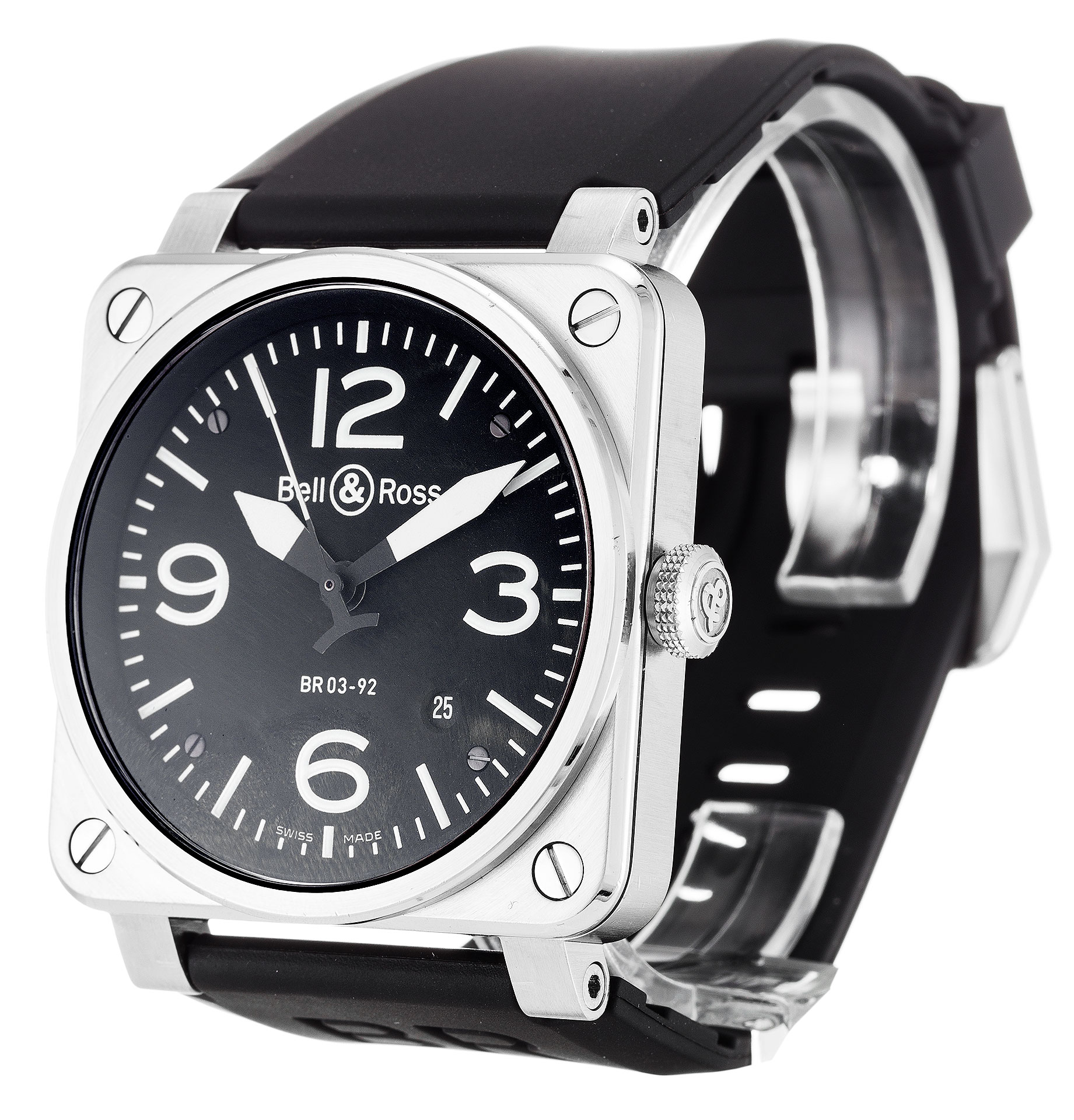 Replica Bell und Ross BR03-92 Schwarze Zifferblatt-Zahlenmarkierungen-1