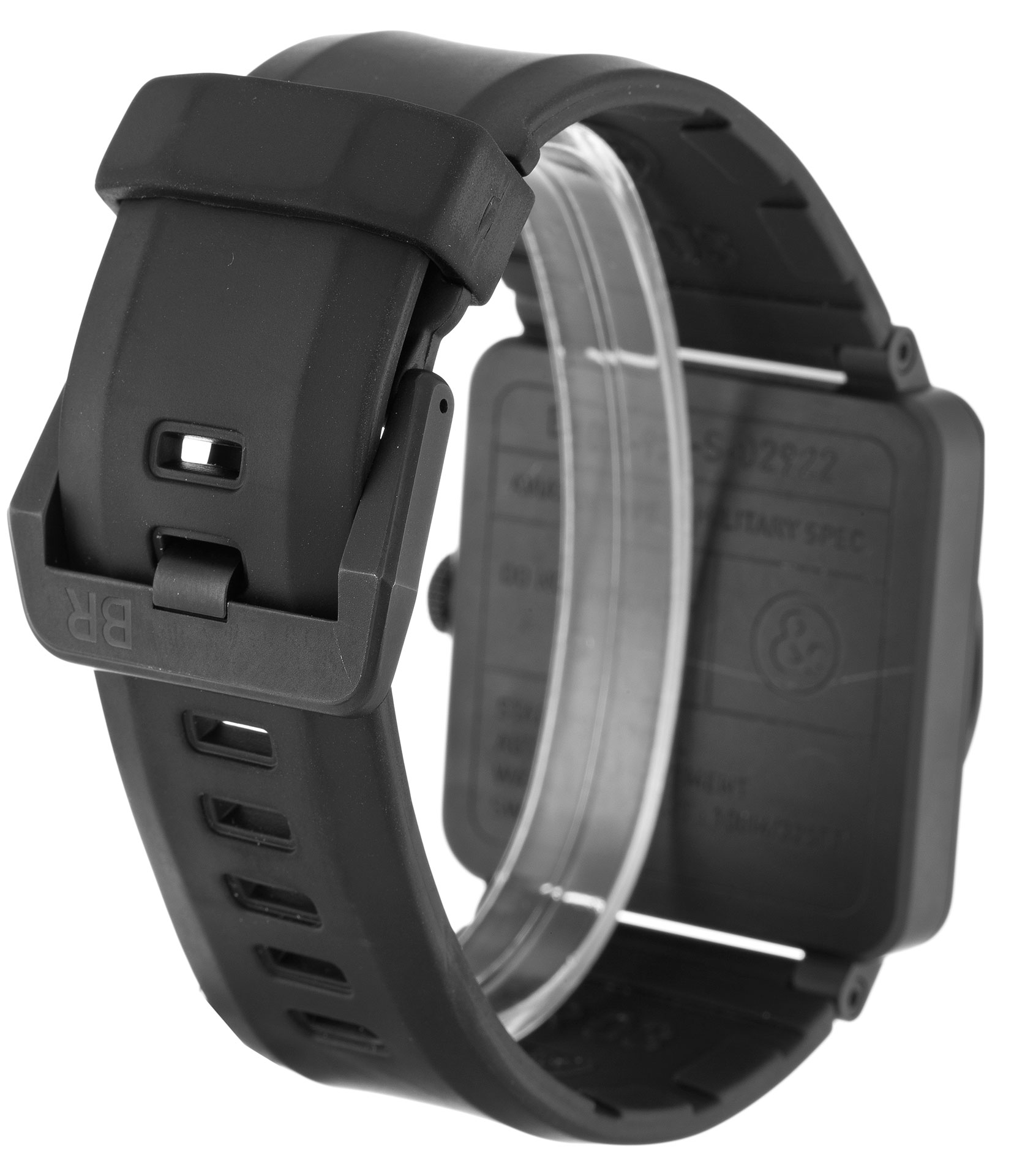 Replica Bell und Ross BR03-92 Carbon Gummi-Gurt-2