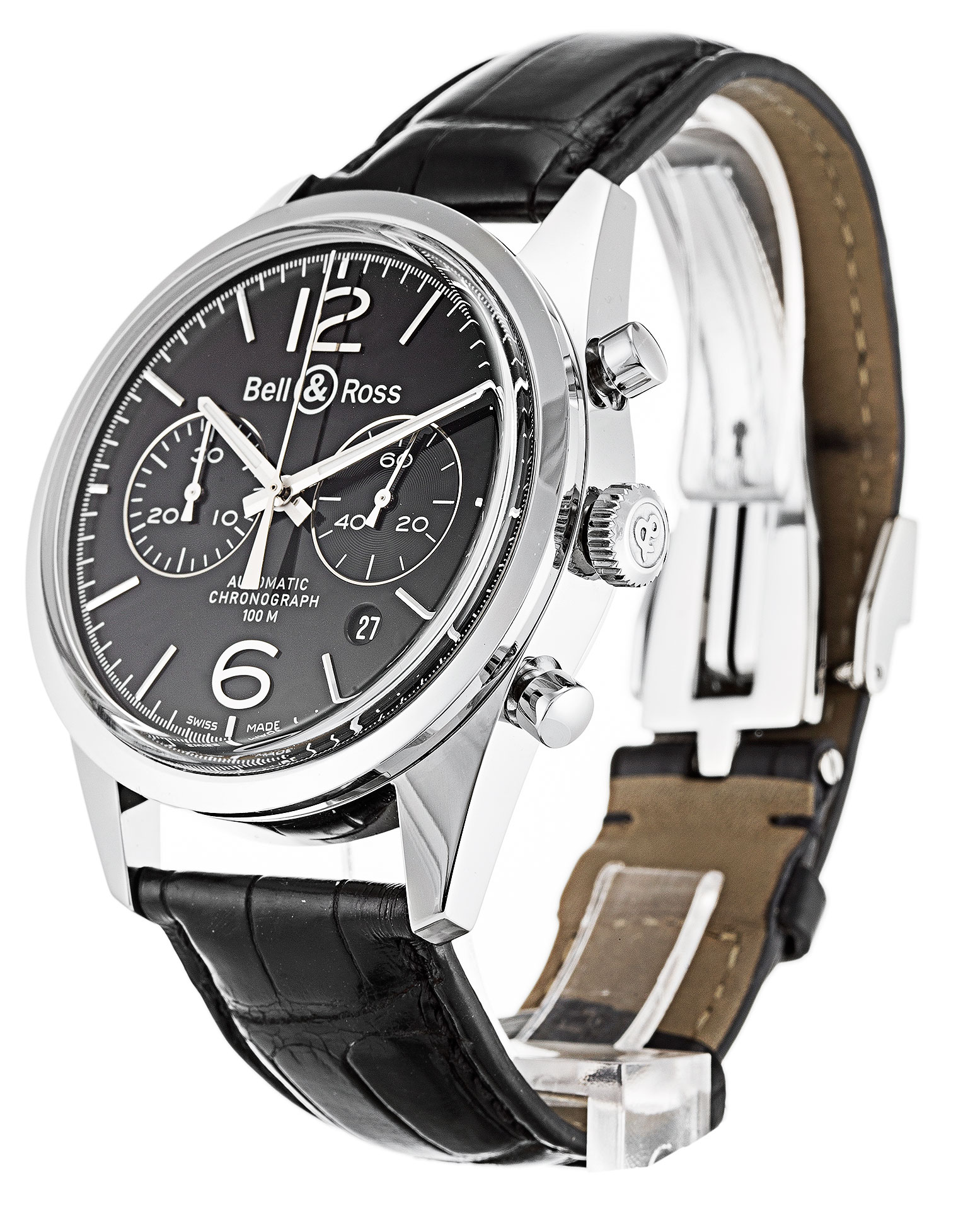 Replica Bell und Ross Vintage 126 Schwarzes Zifferblatt-1