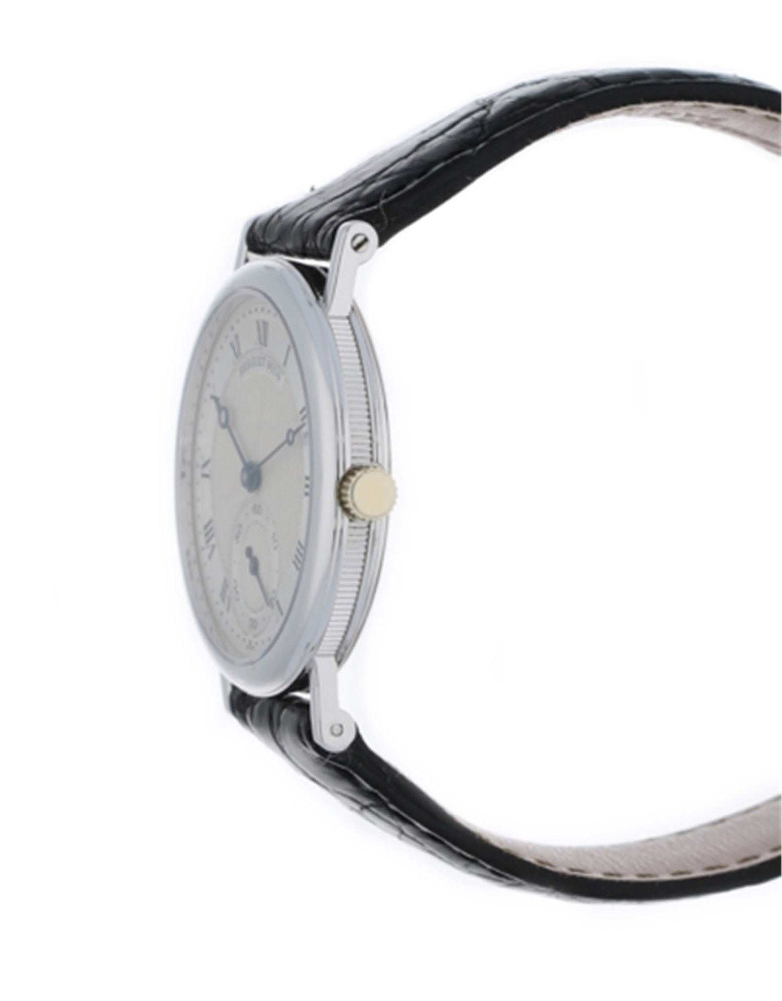 Replica Breguet Klassiker Silbernes Zifferblatt Lederband 7717BB-1E-986-1