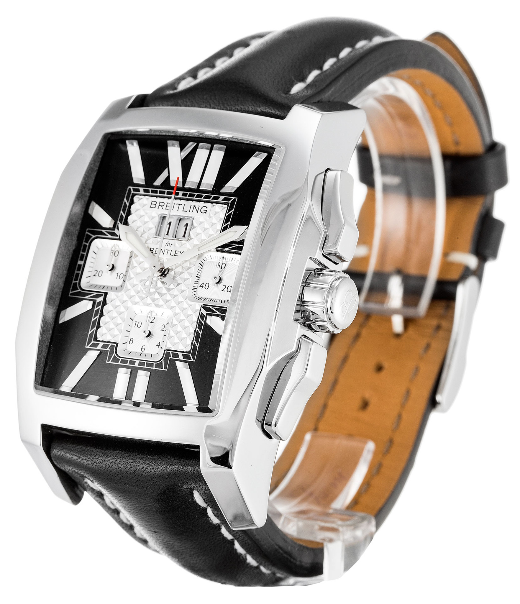 Replica Breitling Bentley Flying B Chronograph Schwarzes Zifferblatt Lederband A44365 38,5mm-1