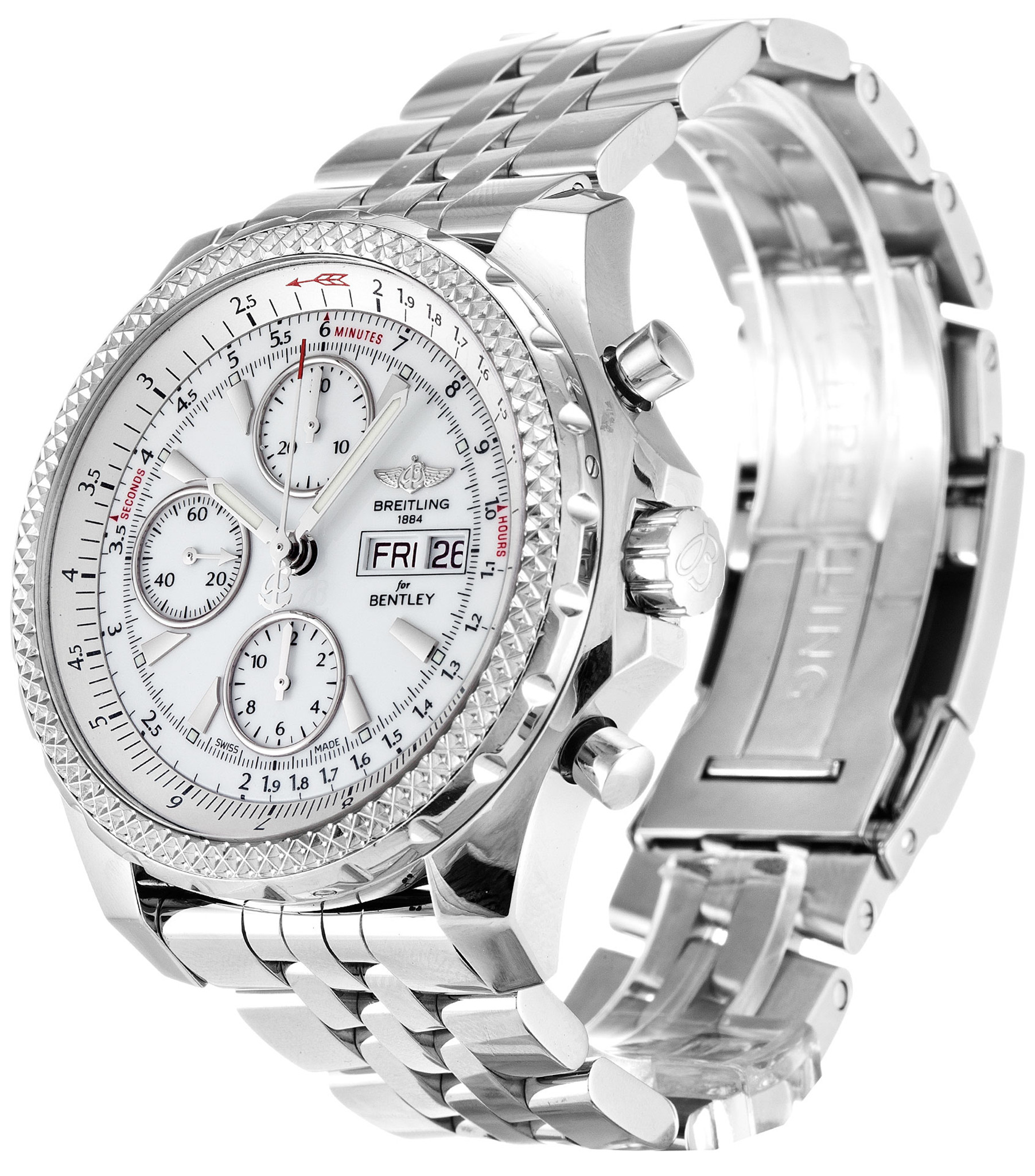 Replica Breitling Bentley GT Weißes Zifferblatt weißer Fall A13362 44,8mm-1
