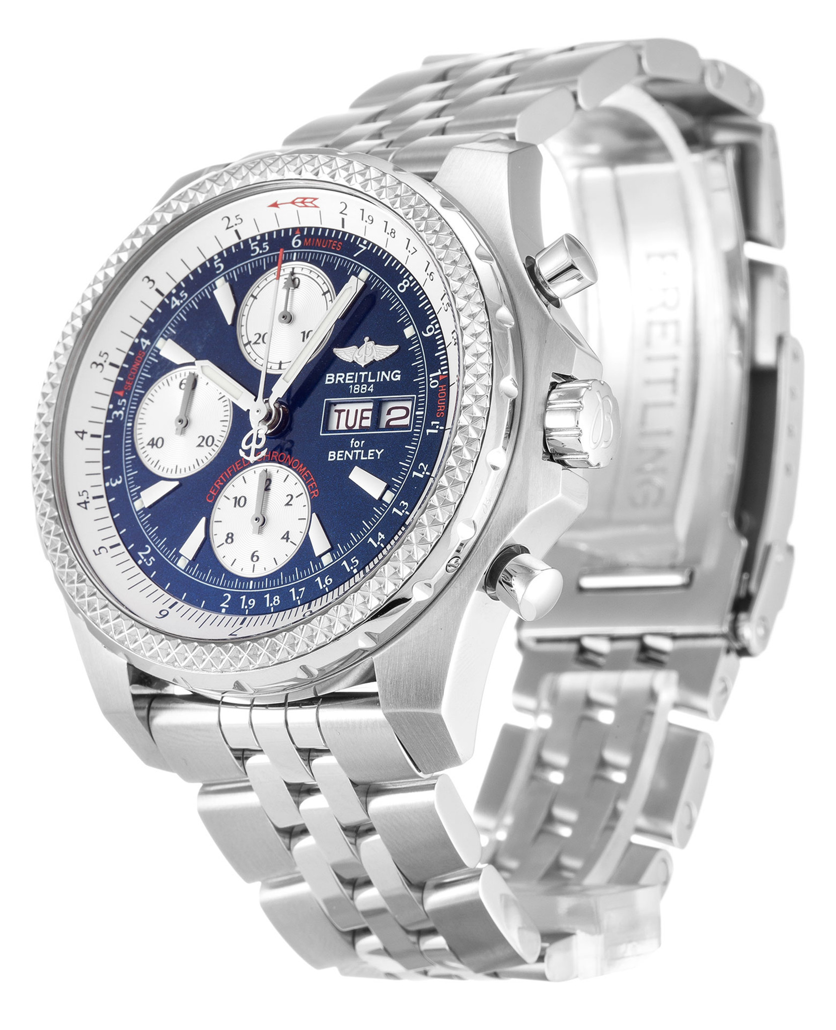 Replica Breitling Bentley GT Blaues Zifferblatt Stick Marker A13363 44,8mm-1