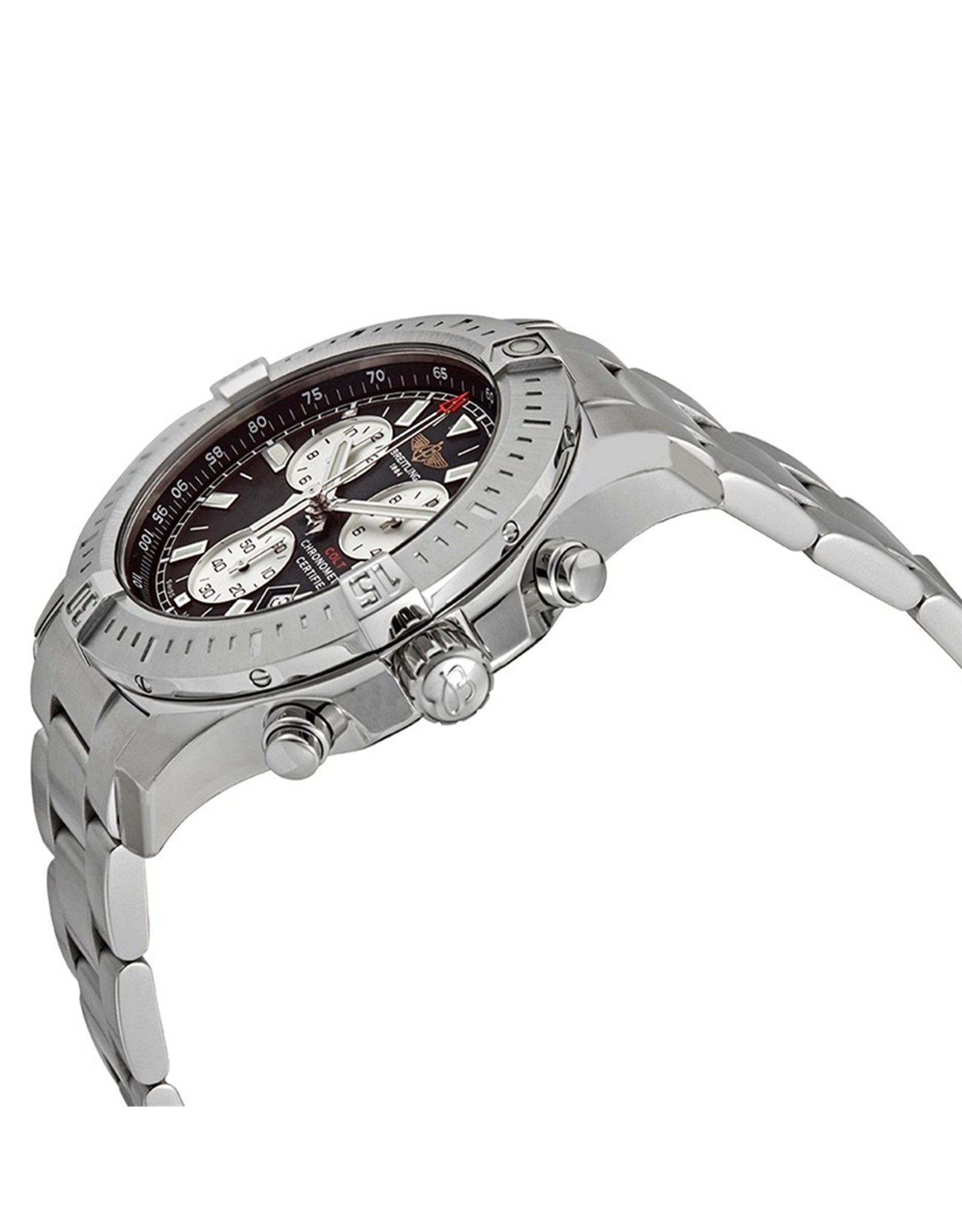 Replica Breitling Colt Schwarzes Zifferblatt Edelstahlband A73388111B1A1 44mm-1