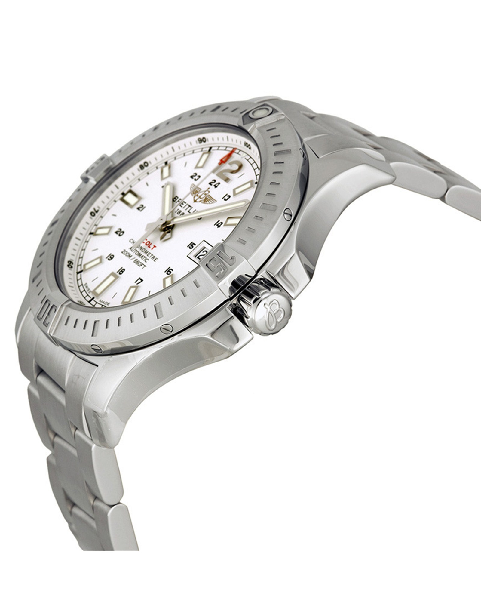 Replica Breitling Colt Silbernes Zifferblatt 24 Stunden Marker A1738811 G791SS 44mm-1