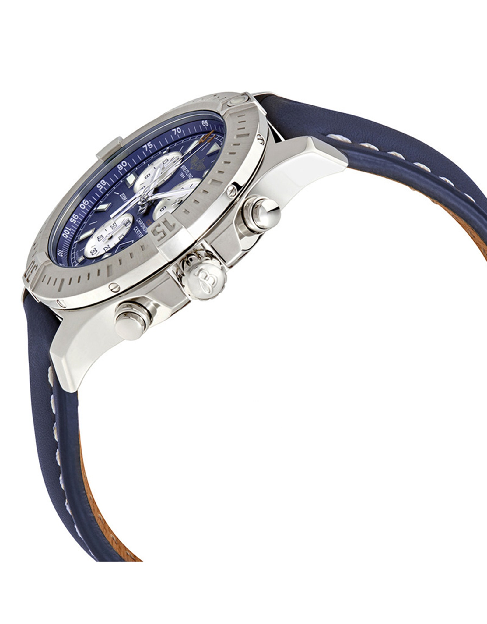 Replica Breitling Colt Blaues Zifferblatt Blaues Lederband A7338811 C905bld 44mm-1