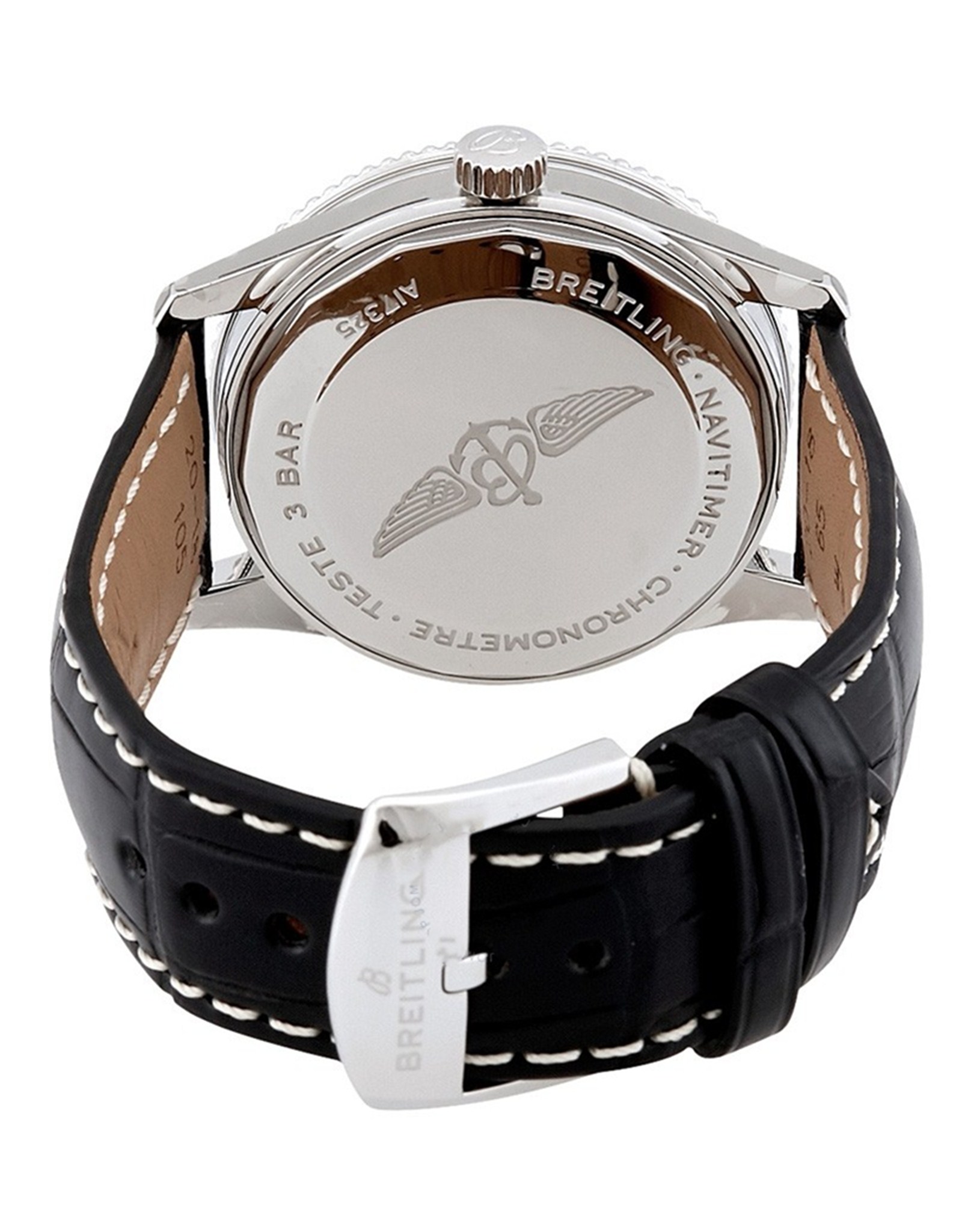 Replica Breitling Navitimer Schwarzes Zifferblatt Alligator Lederband A17325241B1P1 38mm-2