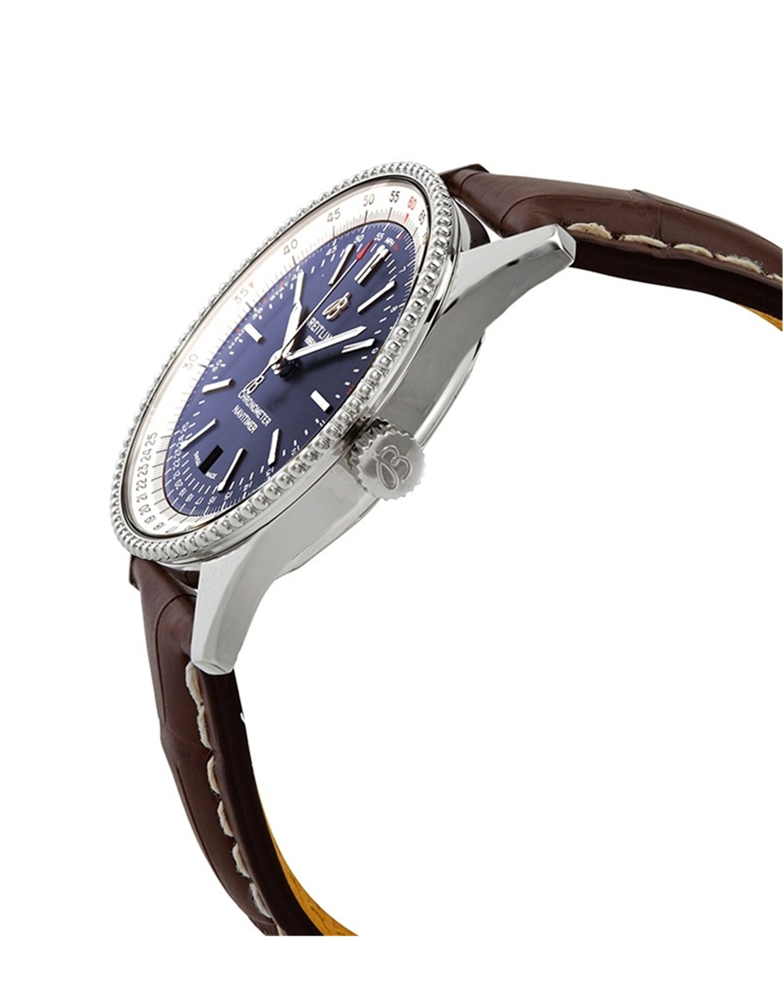 Replica Breitling Navitimer Blaues Zifferblatt braunes Lederband A17326211C1P1 41mm-1