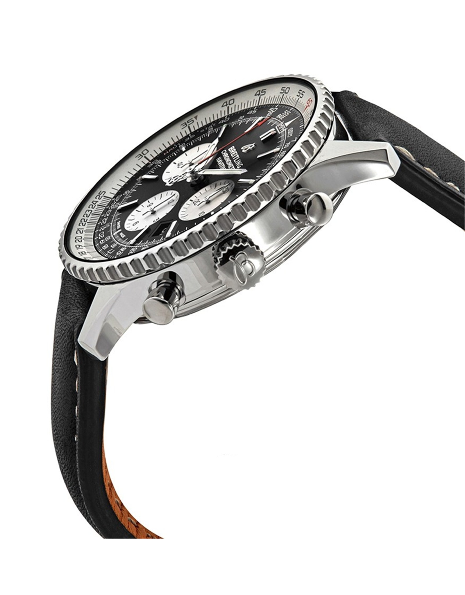 Replica Breitling Navitimer Schwarzes Dial Leder Lederband AB0127211B1X1 46mm-1