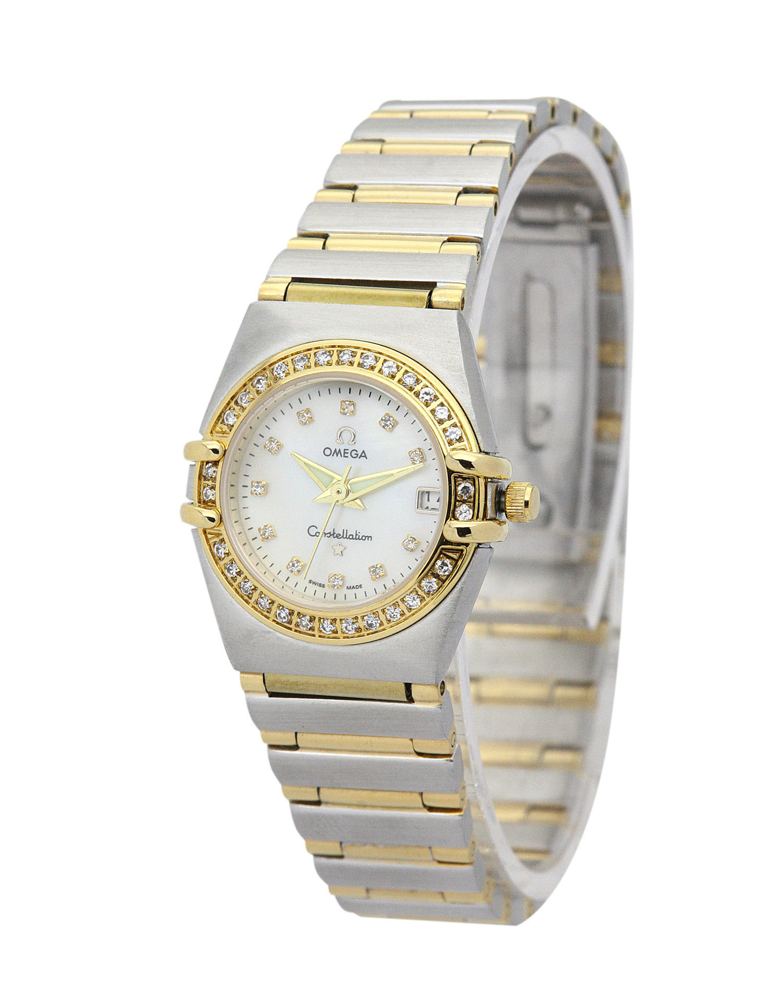 Replica Omega meine Wahl Mini Weißes Zifferblatt Diamond Markers Dame 1365.75.00 22,5mm-1