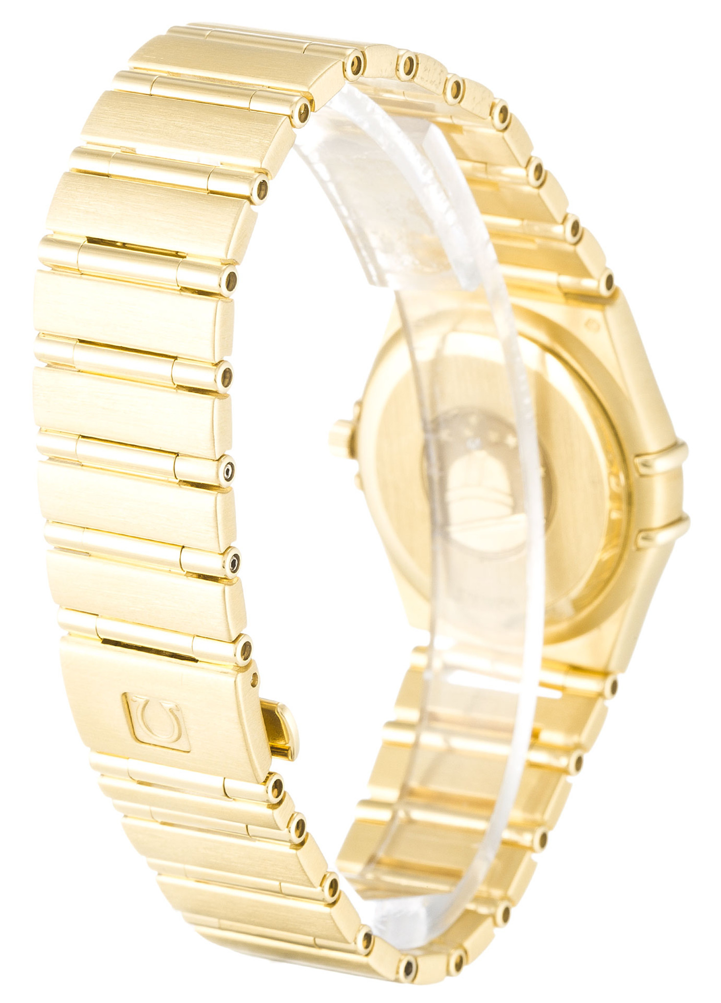 Replica Omega Constellation kleiner Gelbgold Gehäuse Diamantmarkierungen Dame 1172.75.00 25,5mm-2