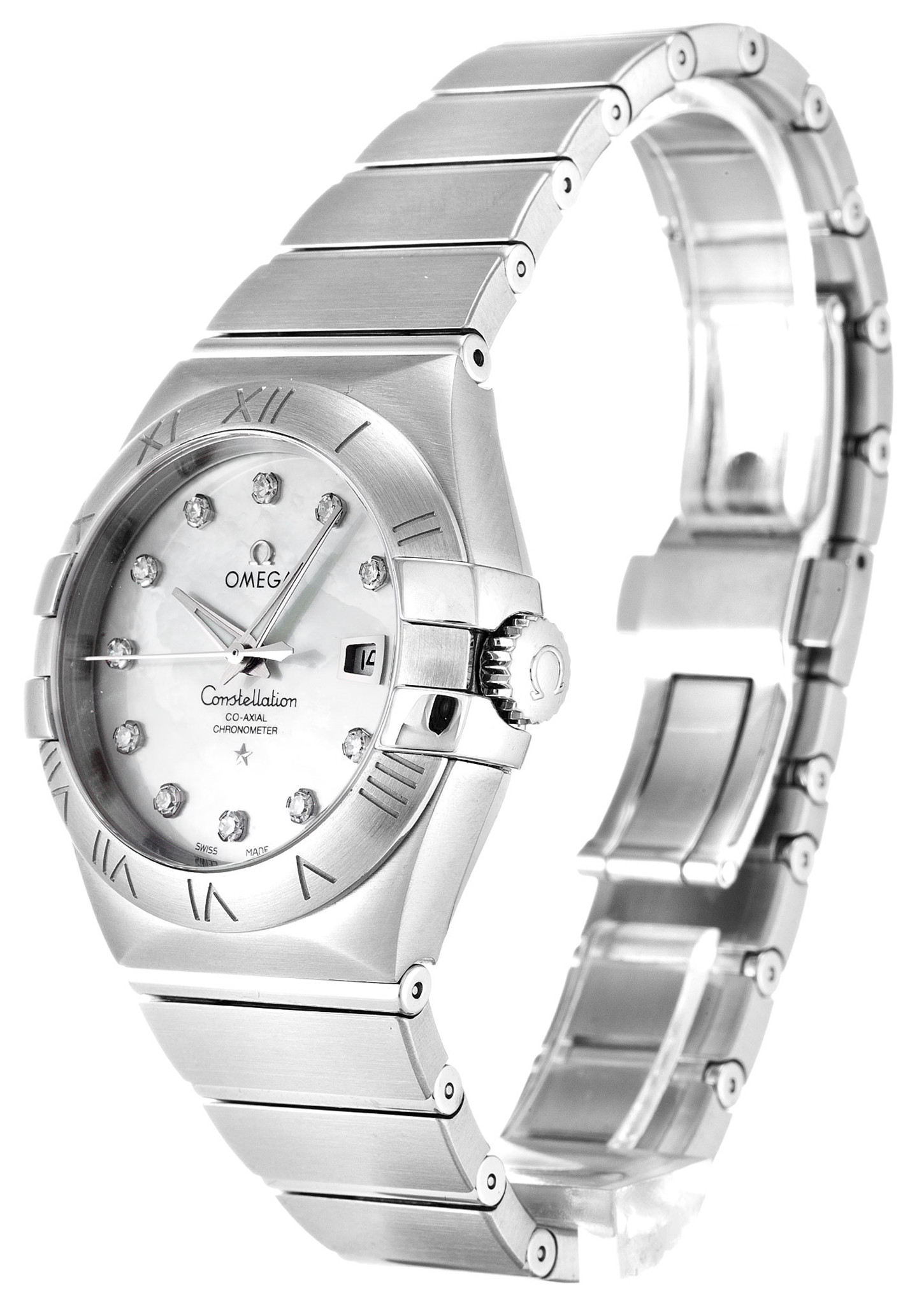 Replica Omega Constellation Chronometer Ladies Weißes Case Diamond Marker 123.10.31.20.55.0 31mm-1