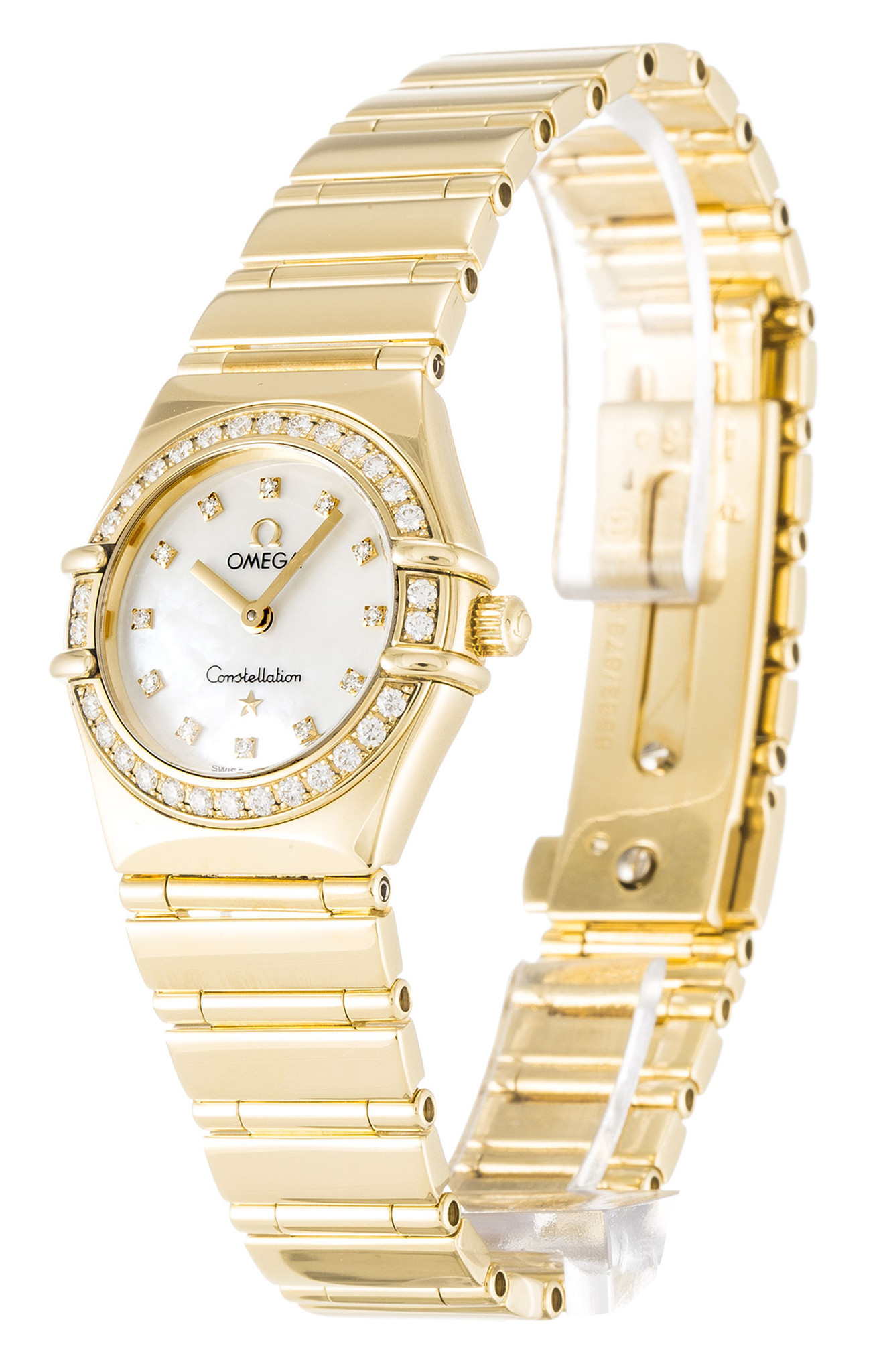 Replica Omega meine Wahl Mini Weißes Zifferblatt Diamond Markers Dame 1164.75.00 22,5mm-1