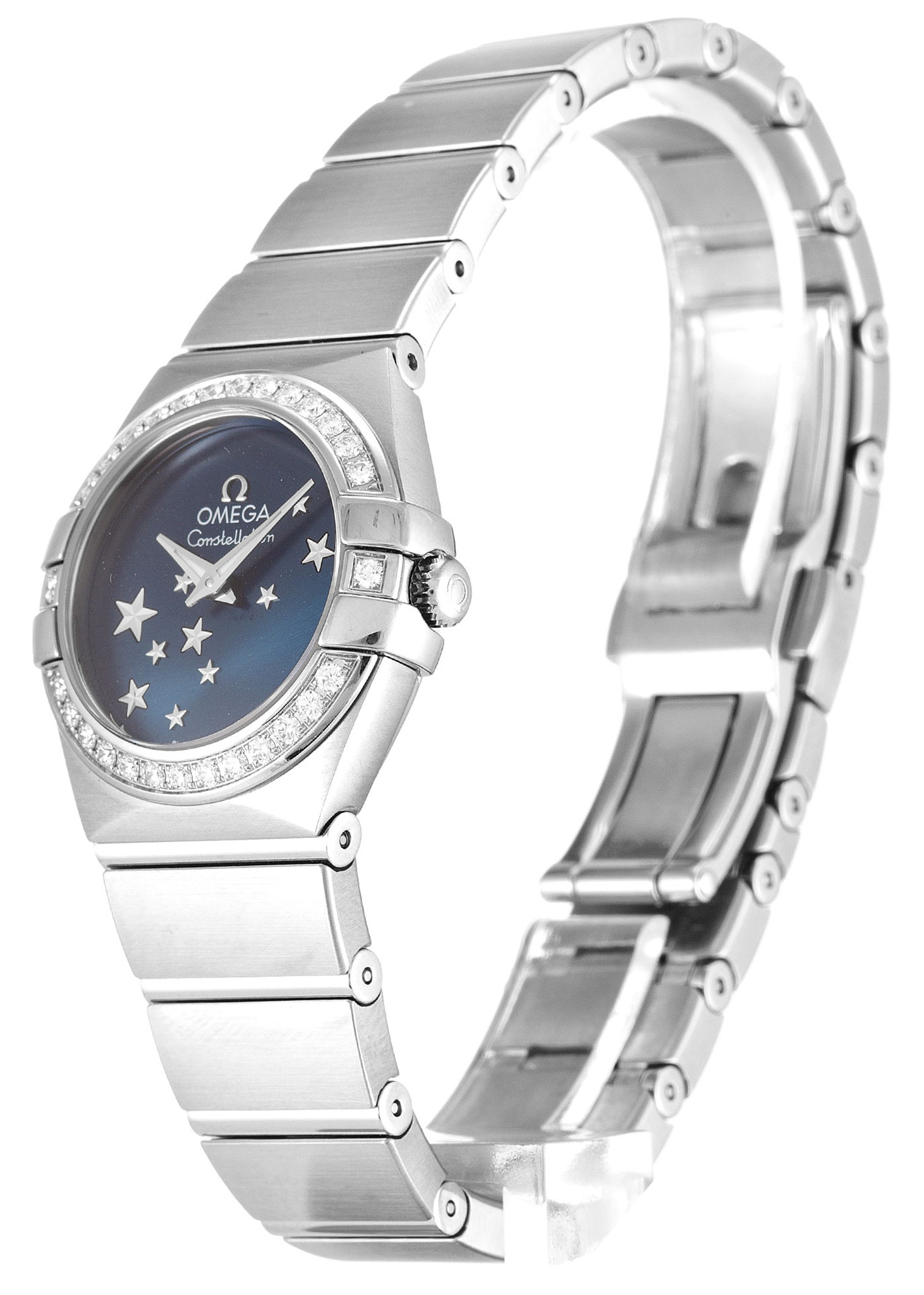 Replica Omega Constellation Ladies Blaues Zifferblatt Weißes Fall 123.15.24.60.03.001 24mm-1
