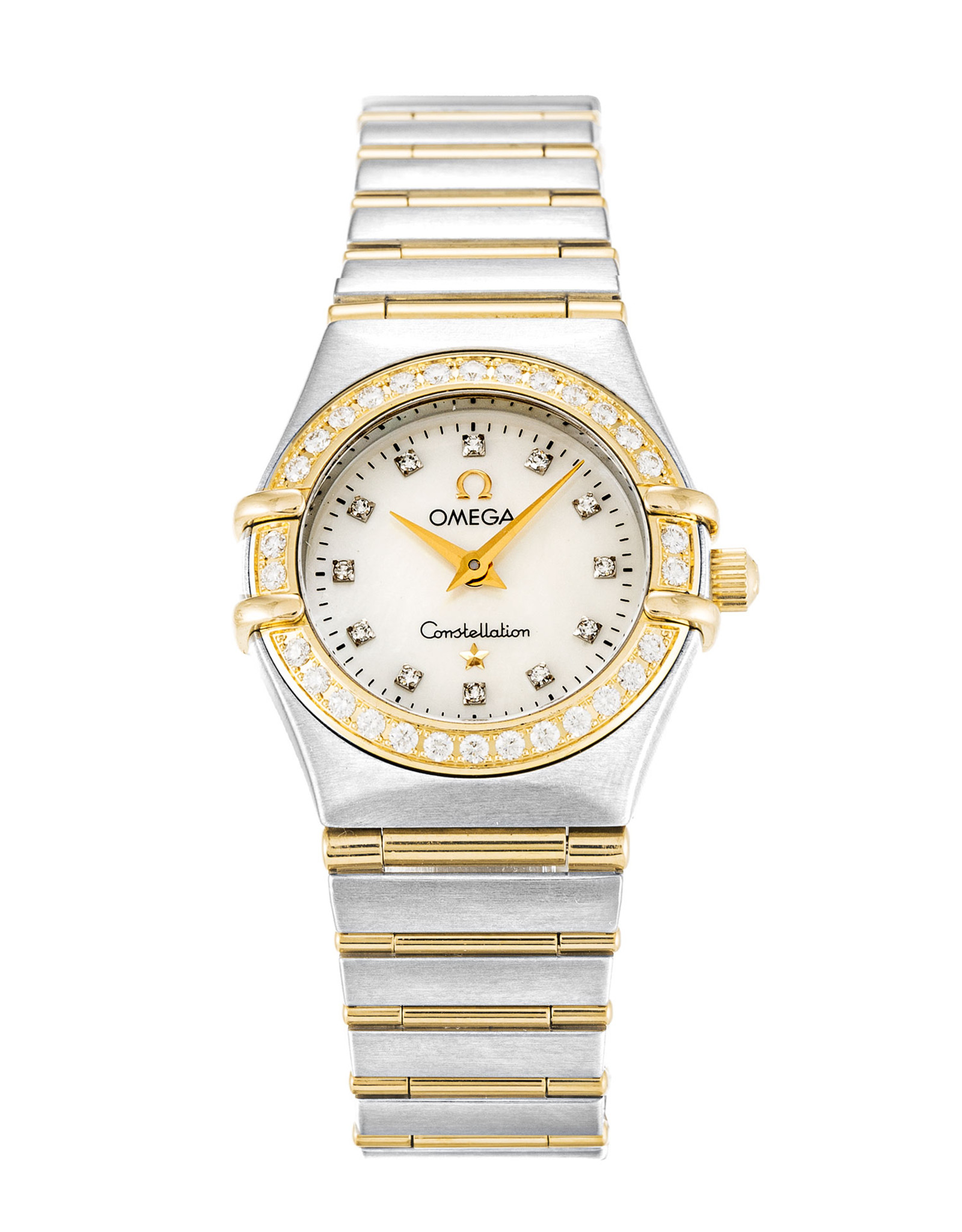 Replica Omega Constellation Mini Weißes Zifferblatt Gelbgold Gehäuse Dame 1267.75.00 22,5mm-2