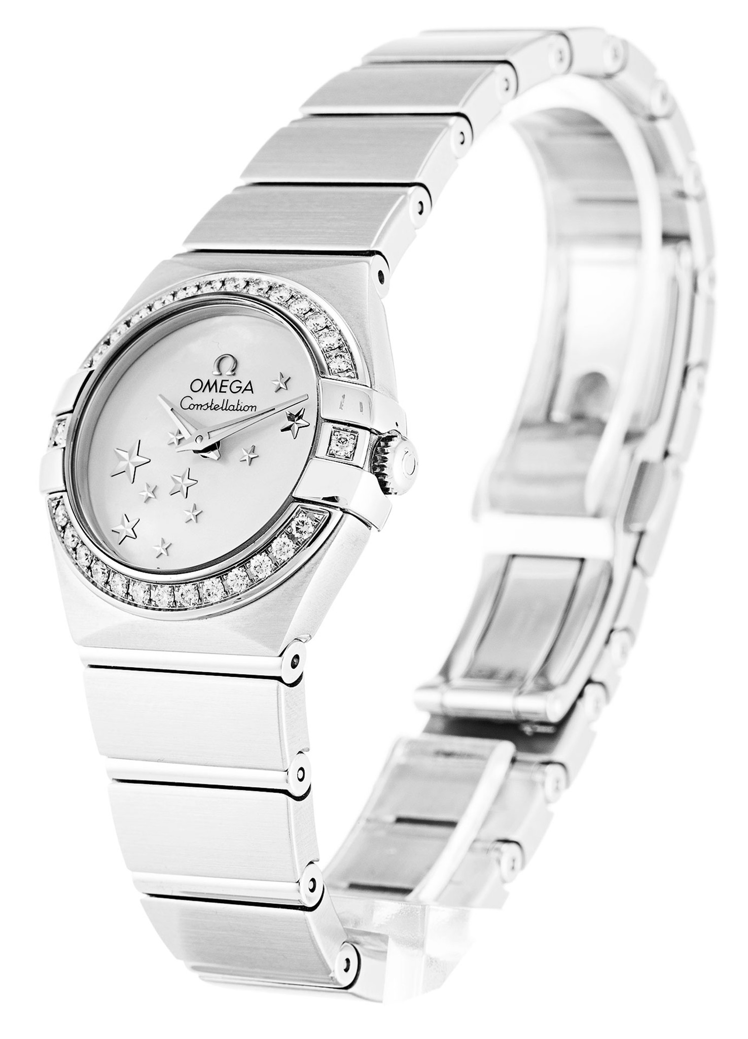 Replica Omega Constellation Ladies Weißes Zifferblatt Edelstahlgurt 123.15.24.60.05.003 24mm-1