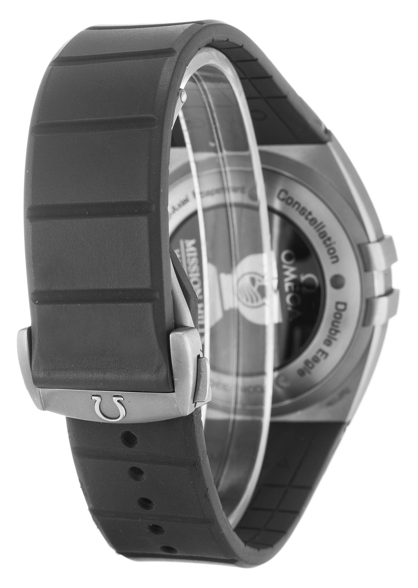 Replica Omega Constellation Doppeladler Schwarzes Dial Lederband 121.92.41.50.01.001 41mm-2
