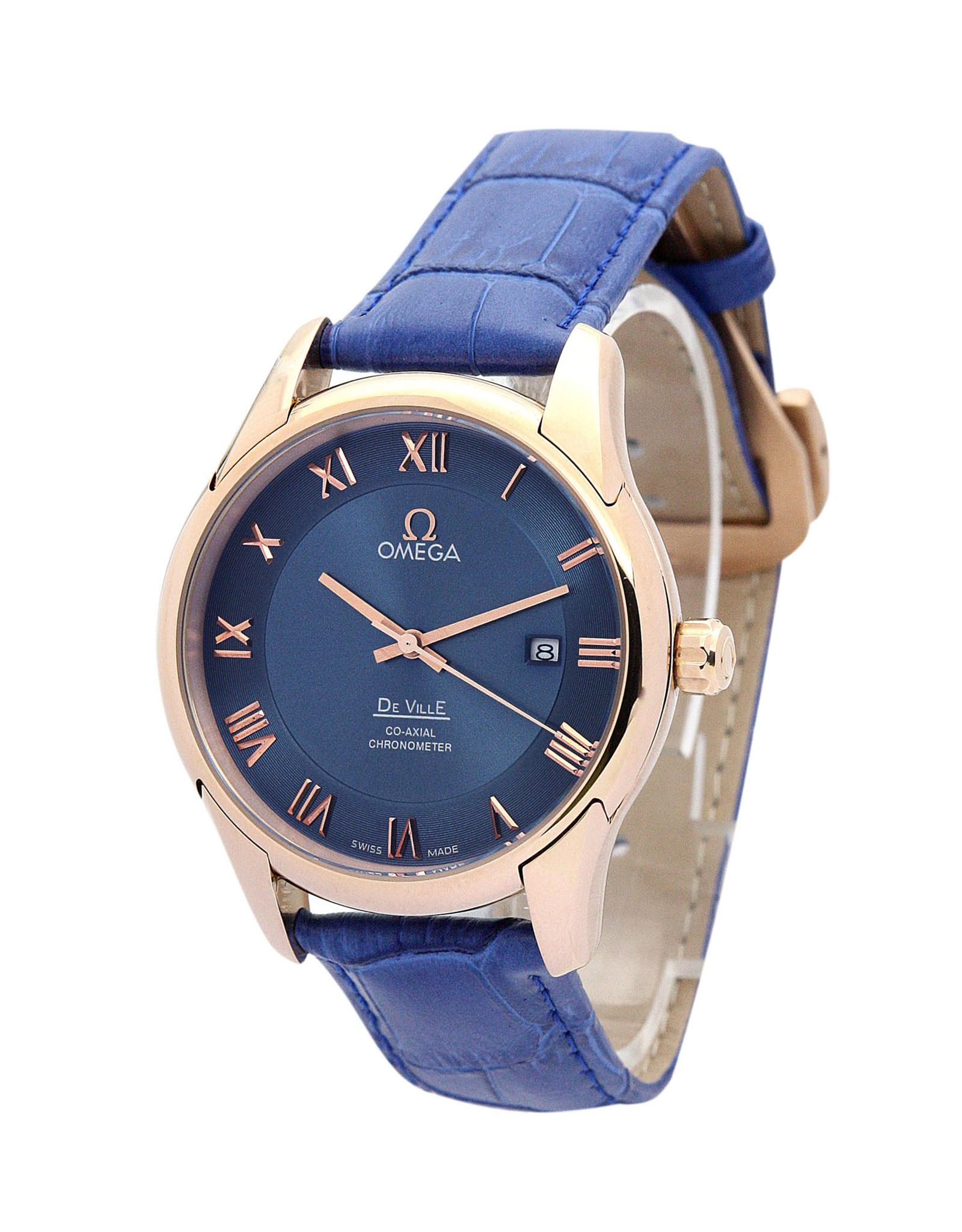 Replica Omega de ville Hour Vision Gelbgold Gehäuse Römische Marker 41mm-1