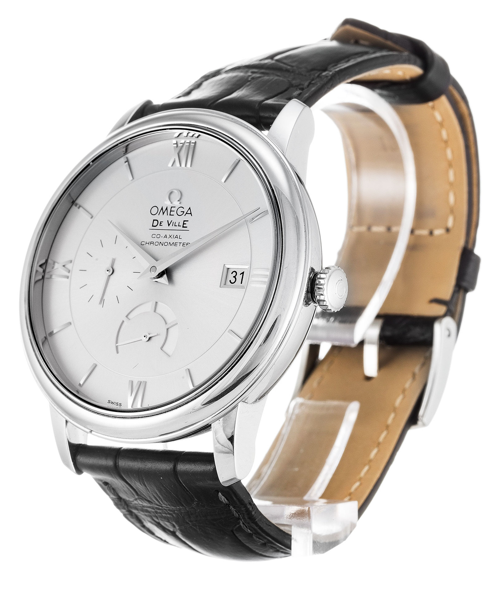 Replica Omega de ville Prestige Weißes Zifferblatt Stick Marker 424.13.40.21.02.001 39.5mm-1