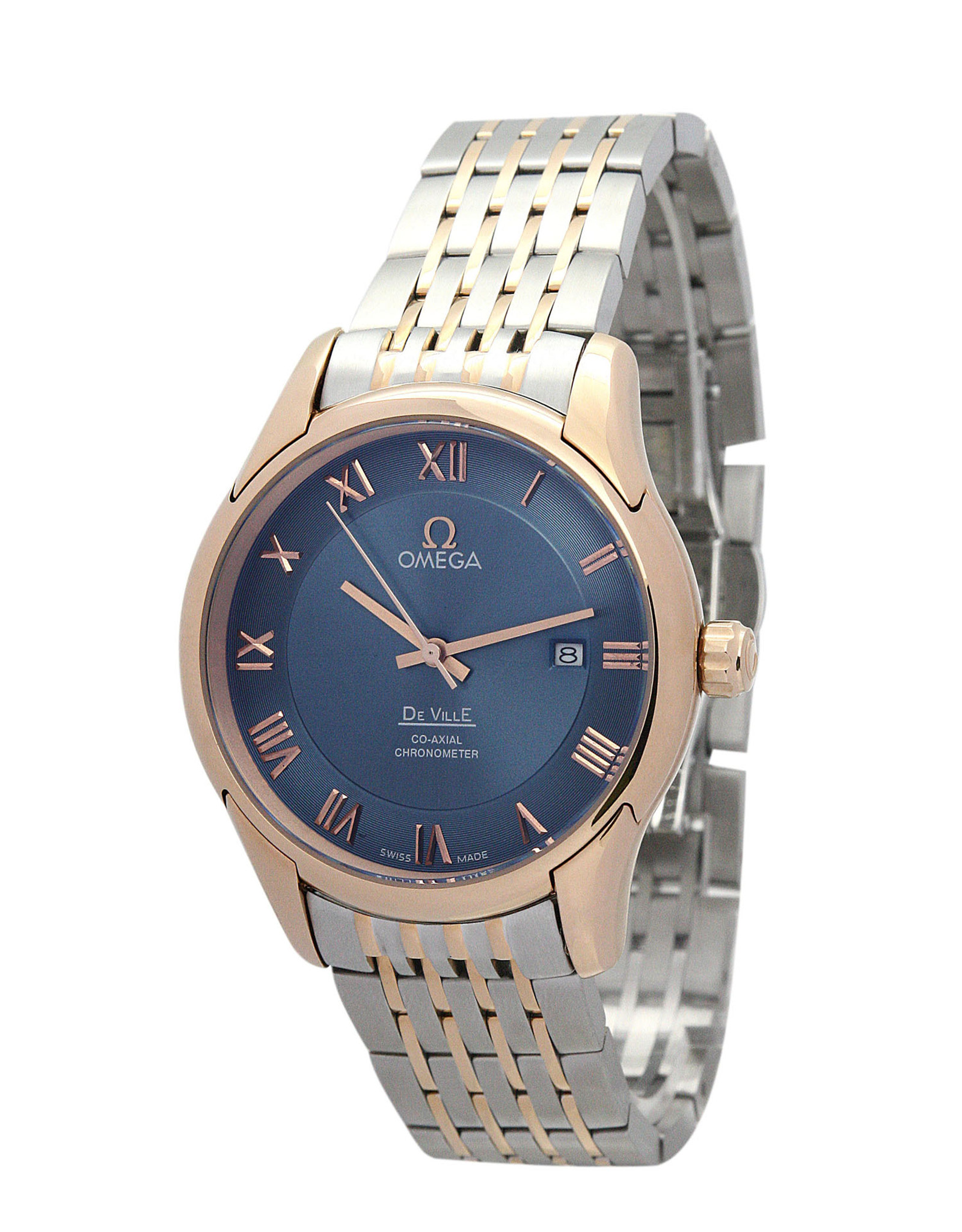 Replica Omega de Ville Hour Vision Roségold Gehäuse Römische Marker 41mm-1