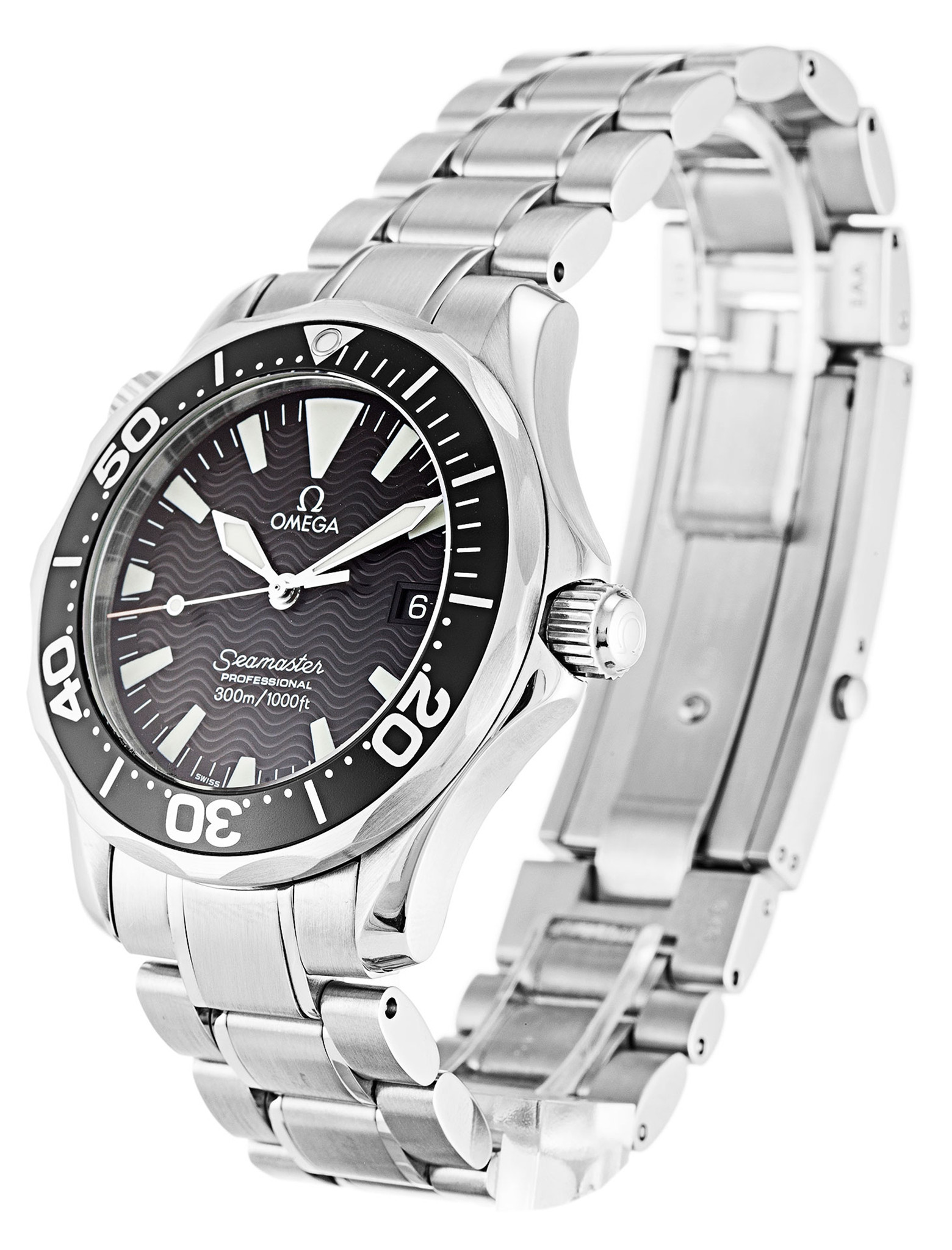 Replica Omega Seamaster 300 m mit mittlerer Größe schwarzer Dial Stick Marker 2262.50.00 36,2mm-1