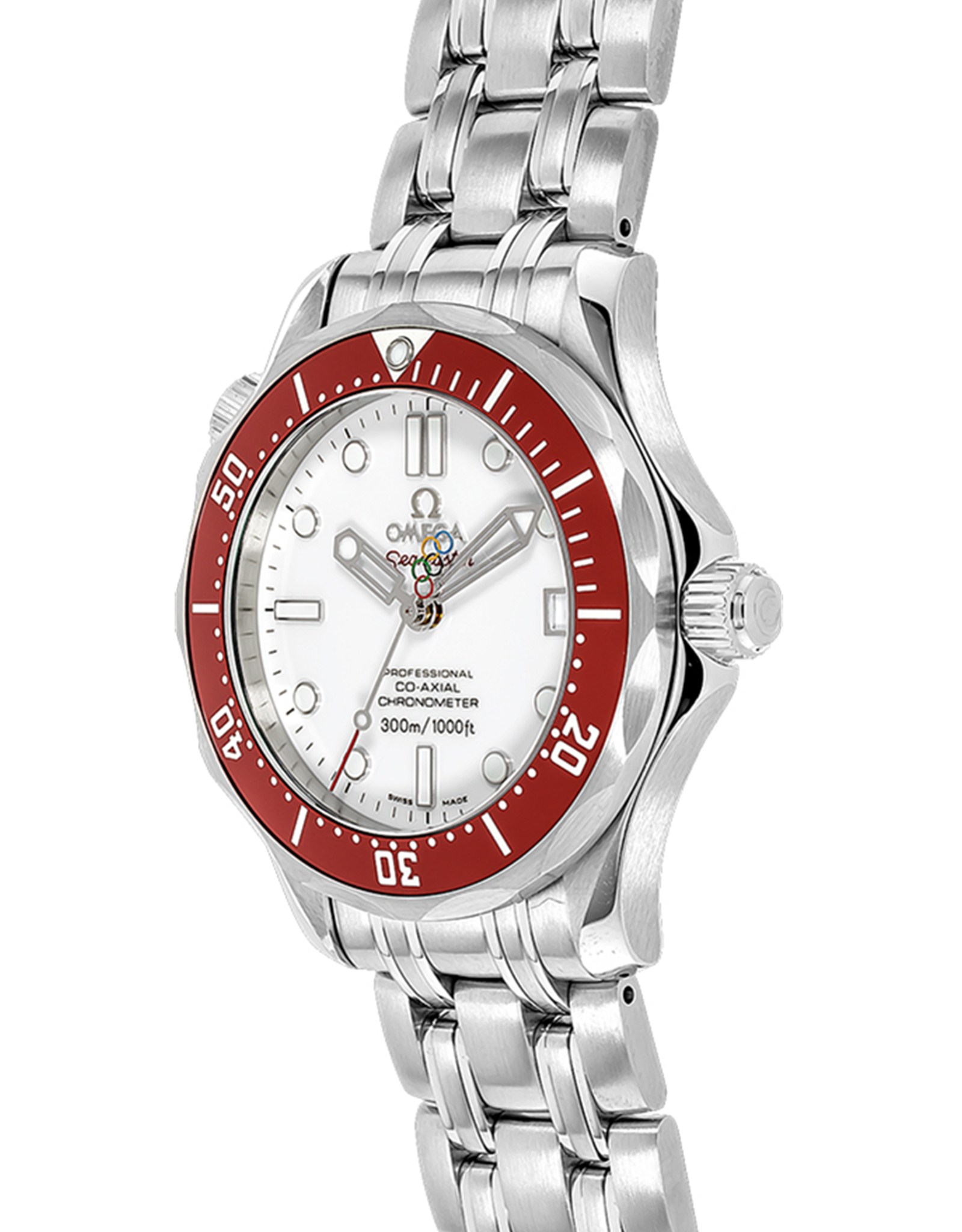 Replica Omega Seamaster Weißes Zifferblatt Rot Lünette 212.30.36.20.04.001 36.25mm-1