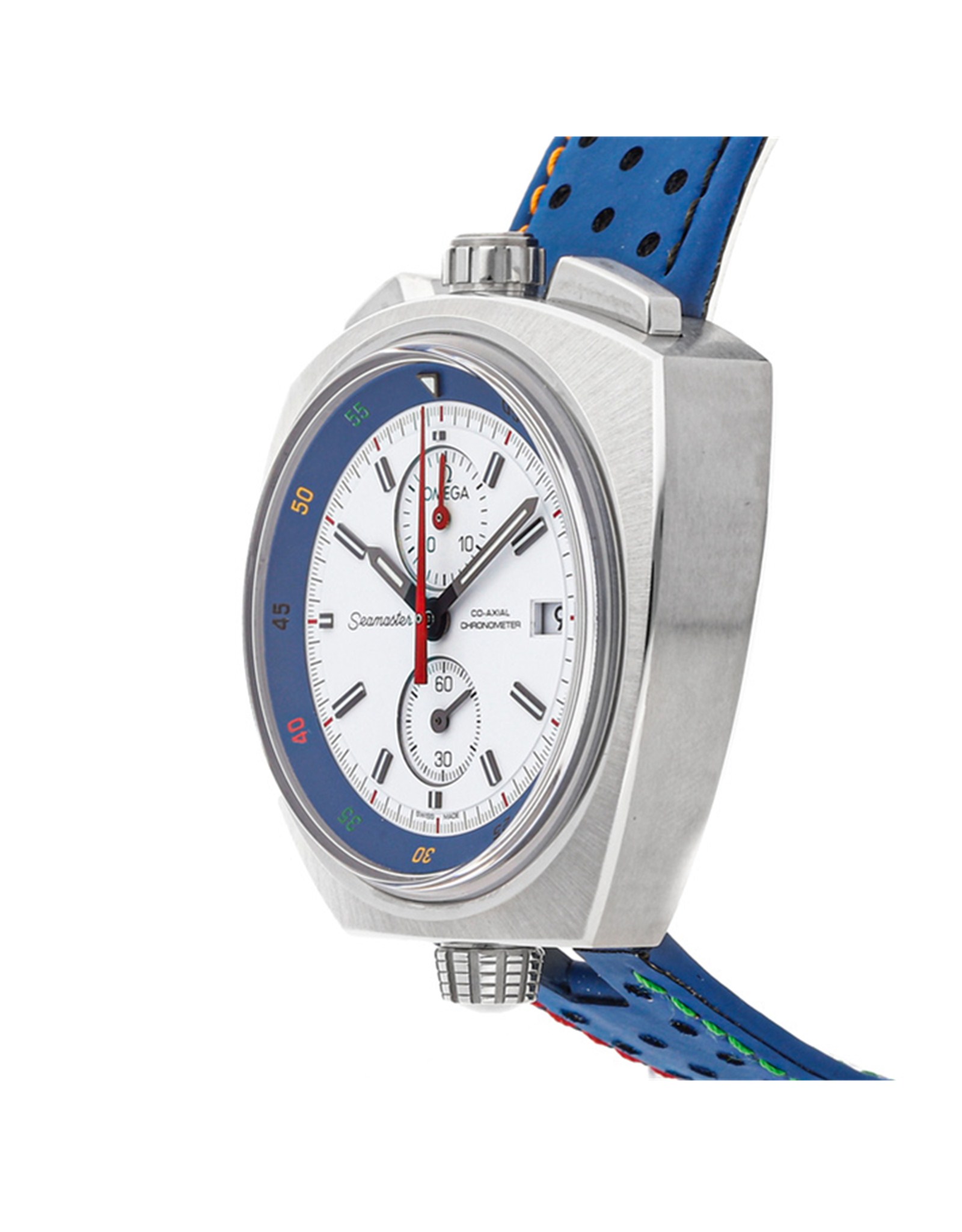 Replica Omega Seamaster Bullhead Weißes Zifferblatt Lederband 522.12.43.50.04.001 43mm-1