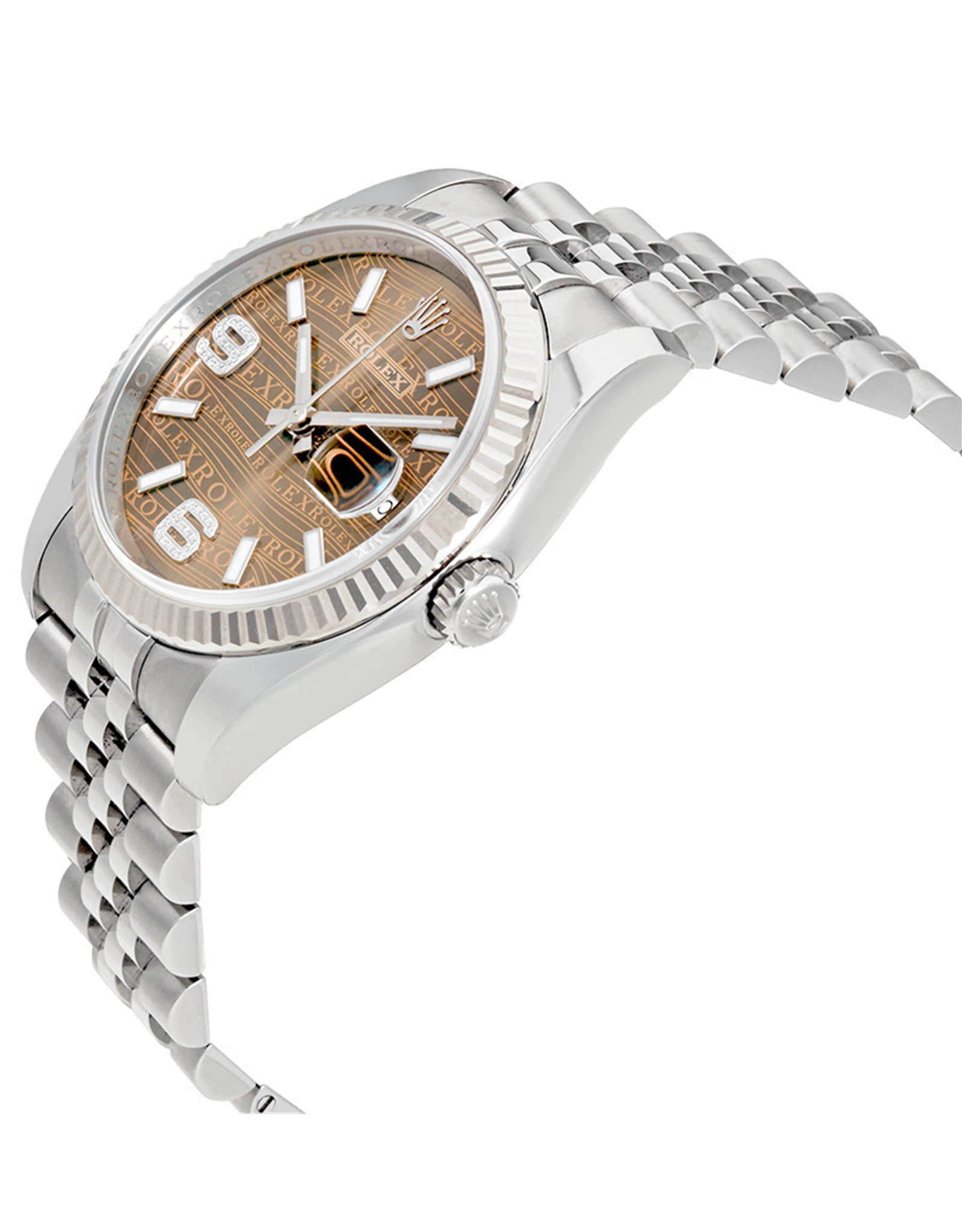 Replica Rolex Datejust Bronze Wellen Zifferblatt Stahl und 18 Karat Weißgold Männer Replica Uhren 36mm-1