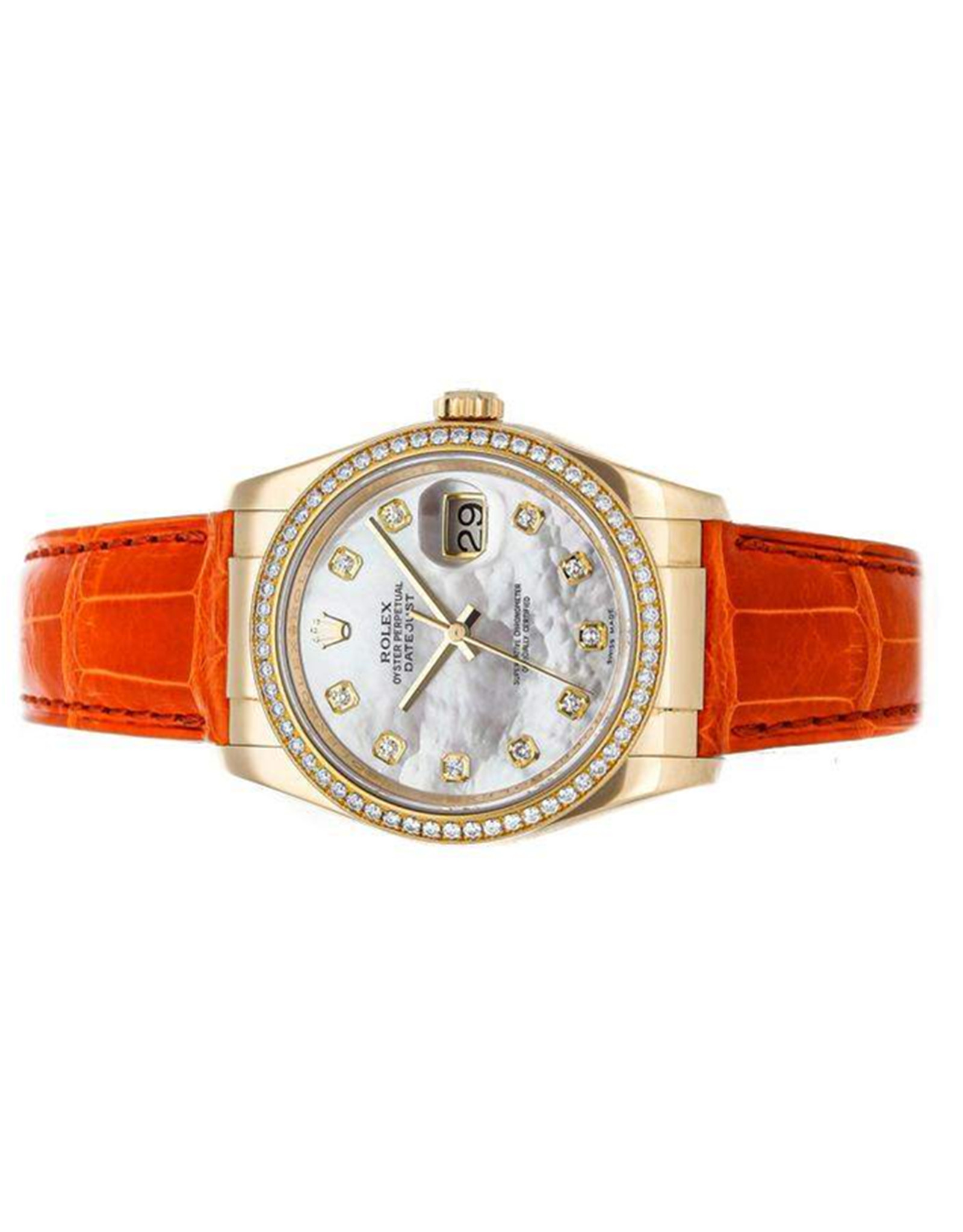Replica Rolex Datejust Mutter von Perlwittchen Diamant Damenwache 116188 36mm-1
