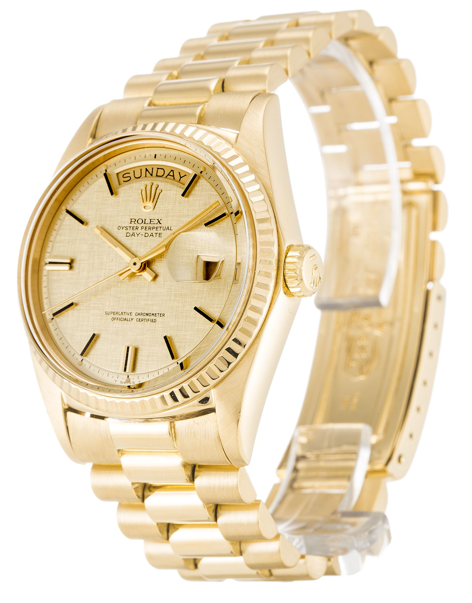 Replica Rolex Day Date Gelbgold Zifferblatt Edelstahlriemen 1803 36mm-1