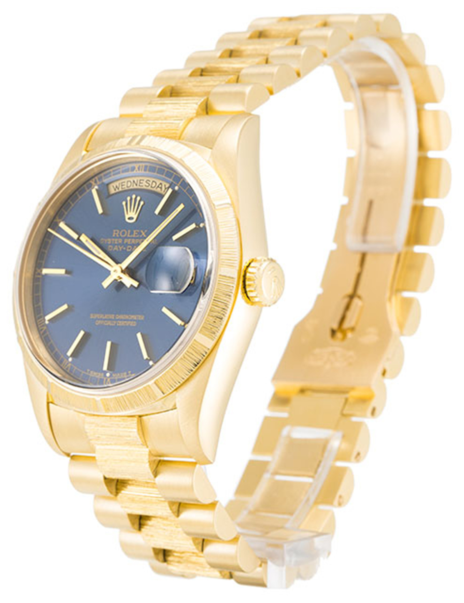 Replica Rolex Day Date Blaues Zifferblatt Stick Marker 18248 36mm-1