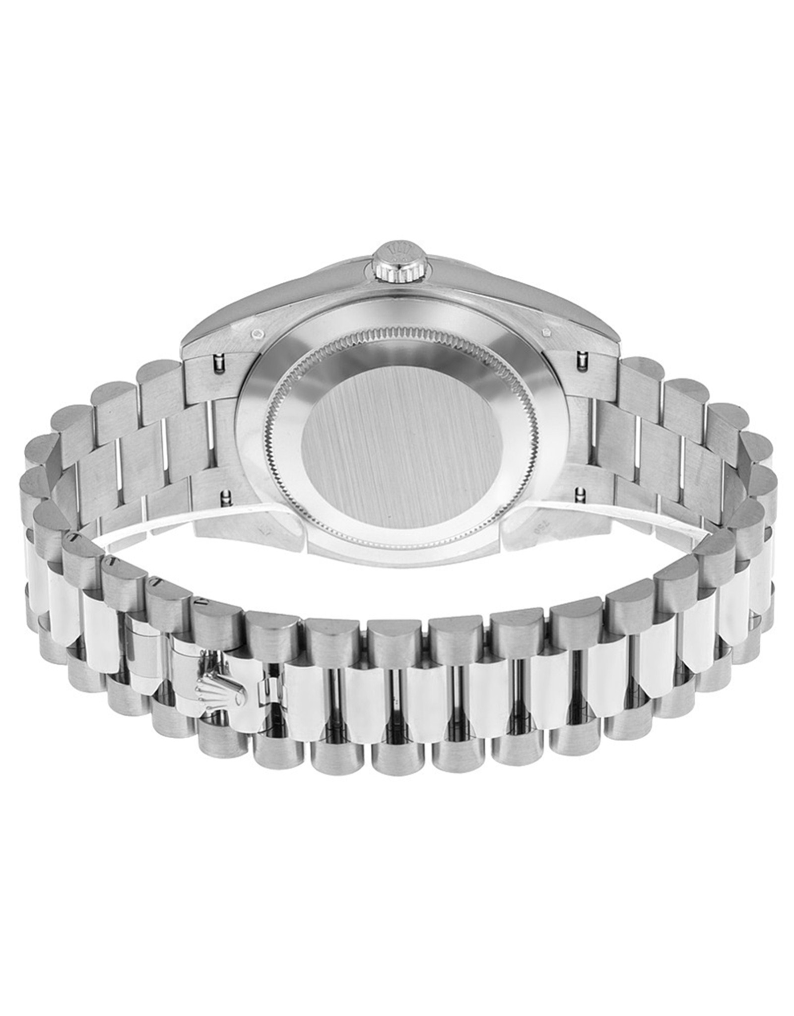 Replica Rolex Day Date Silber Zifferblatt geriffelte Lünette 228239 40mm-2