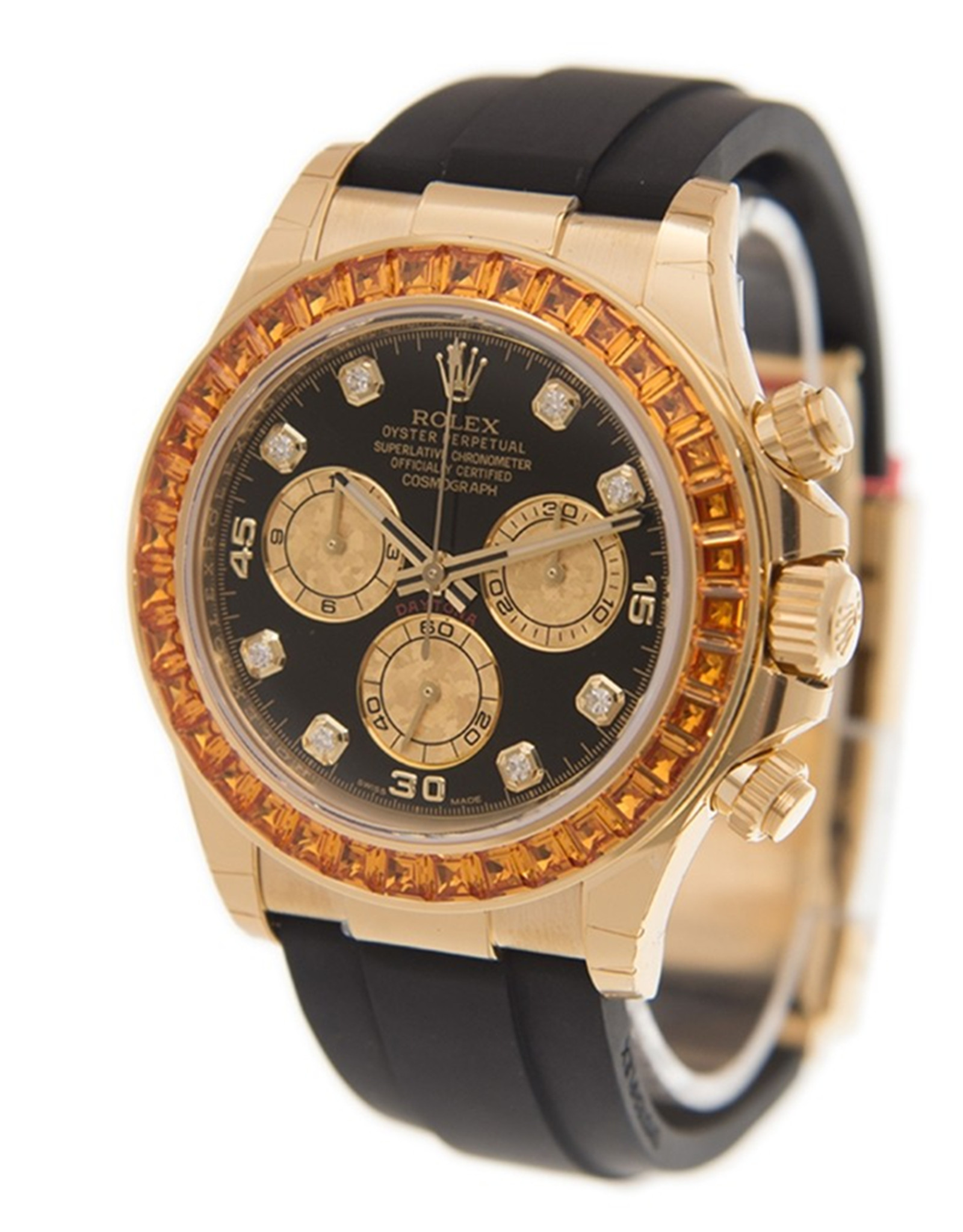 Replica Rolex Daytona Chronograph Automatisch Chronometer Diamant Schwarzes Zifferblatt Replica Uhren 40mm-1
