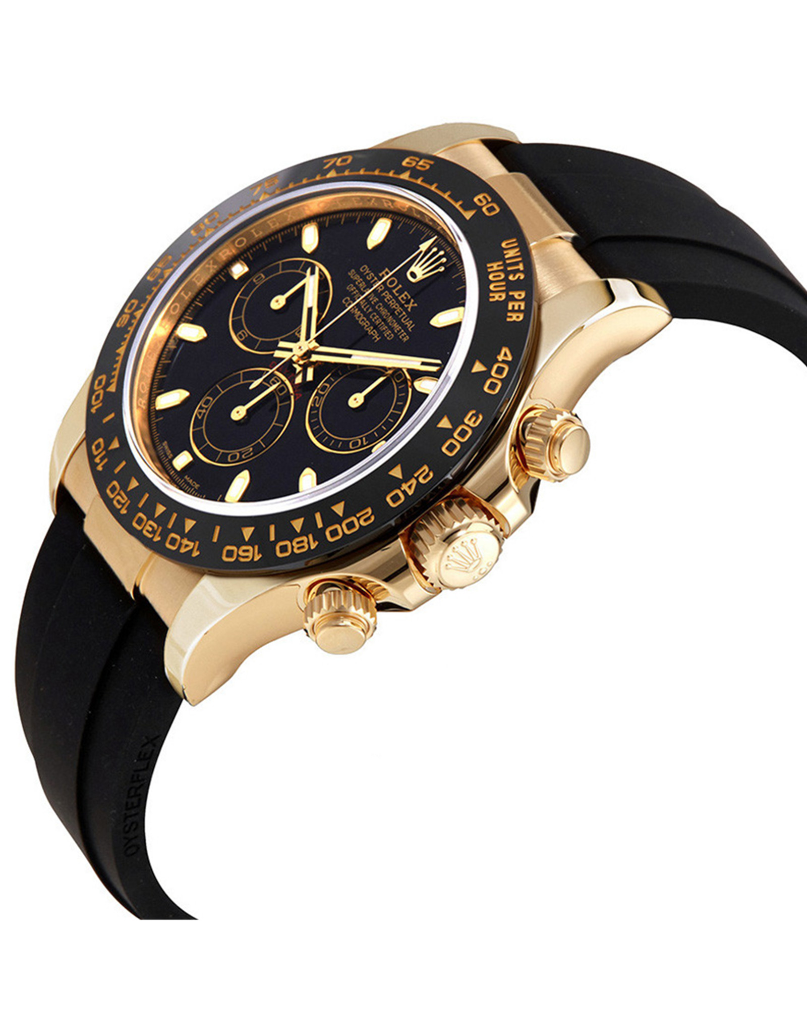 Replica Rolex Daytona Automatisch schwarzes Zifferblatt 18K Gelbgold Männer Replica Uhren 116518LN 40mm-1
