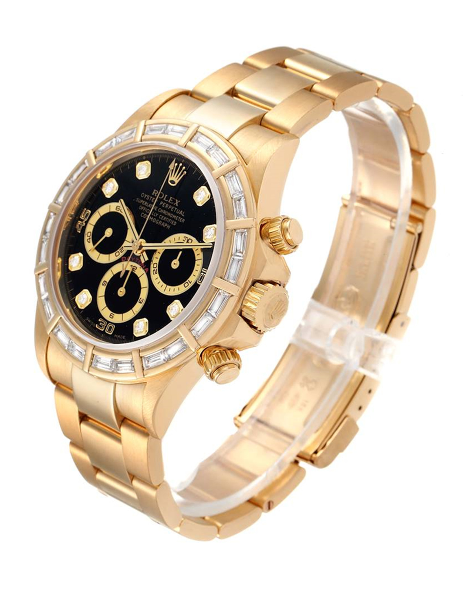 Rolex Daytona Replica Gelbgold Diamant Zifferblende Chronograph Herren Replica Uhren 16568 40mm-1