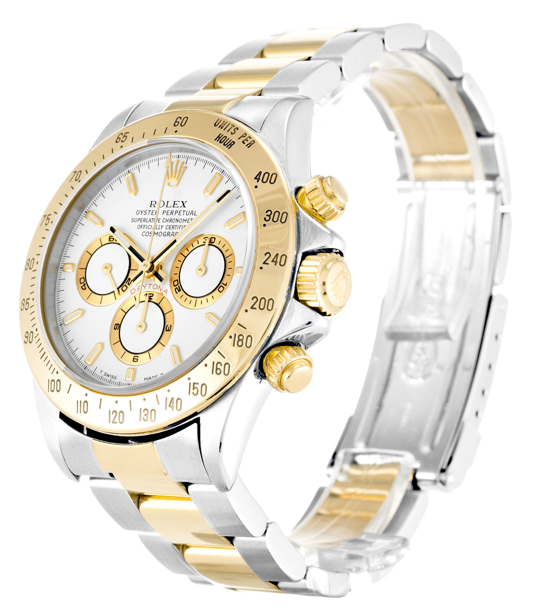 Replica Rolex Daytona Weißes Zifferblatt Edelstahlriemen 16523 38mm-1