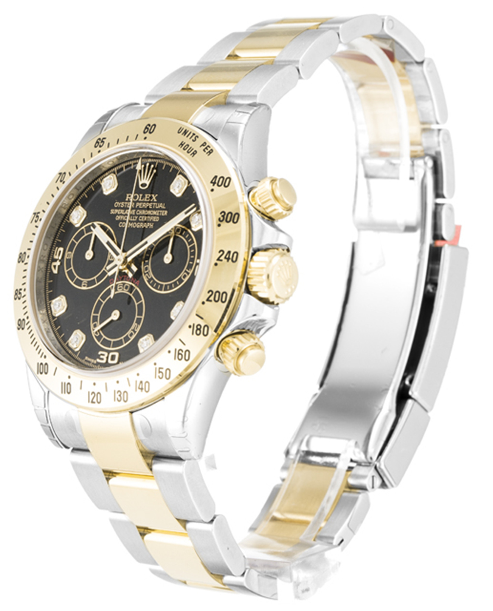 Replica Rolex Daytona Edelstahlgurt Schwarzes Zifferblatt 116523 40mm-1