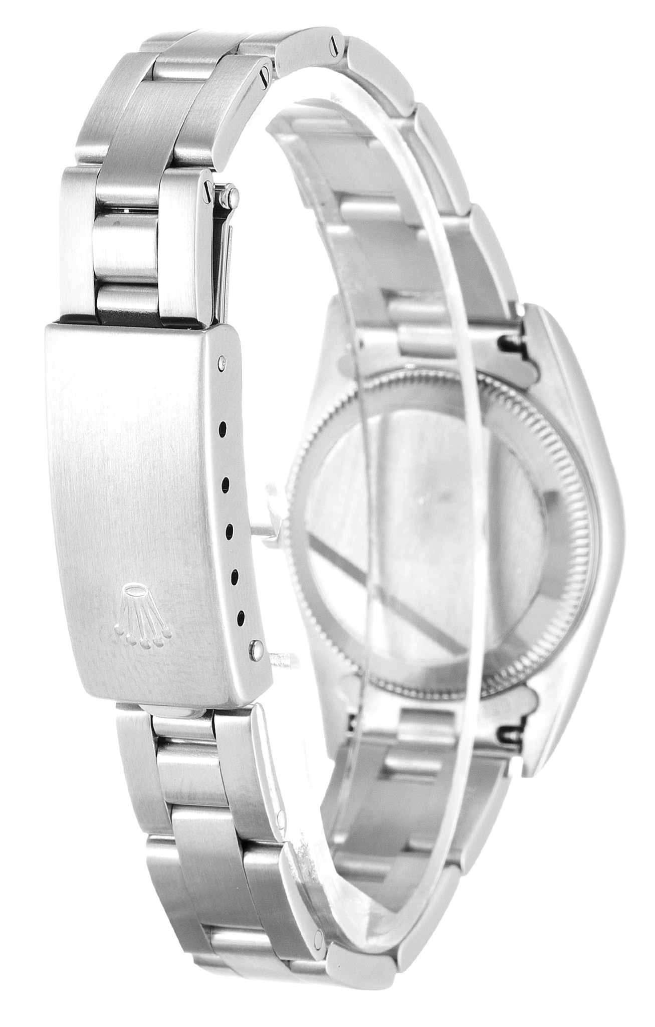 Replica Rolex Dame Oyster Perpetual Blaues Zifferblatt Stick Marker 76080 24mm-2