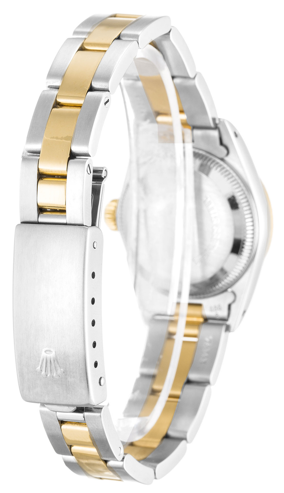 Replica Rolex Dame Oyster Perpetual Schwarzes Zifferblatt Stick Marker 67193 24mm-2