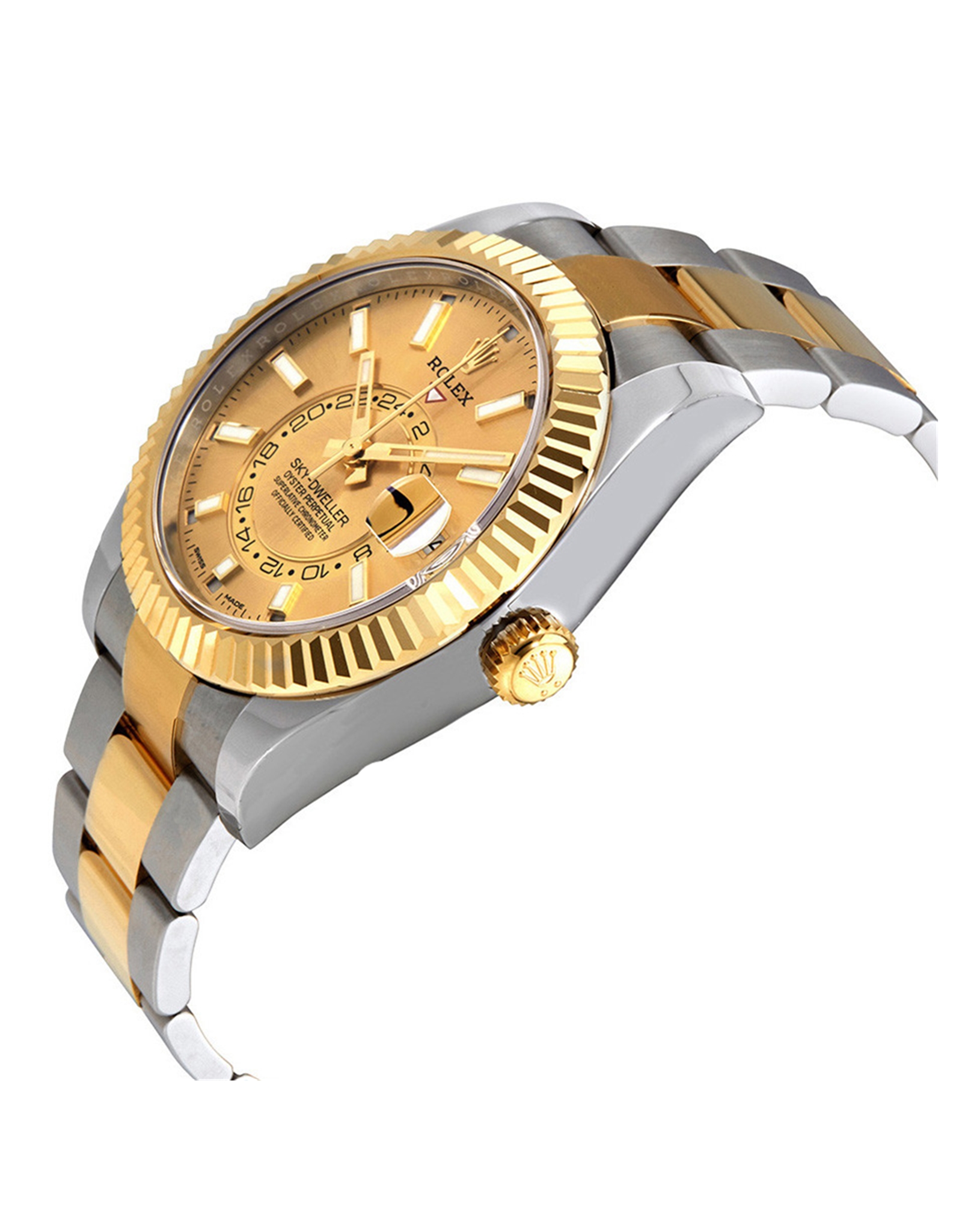 Replica Rolex Sky Bewohner Gelbgold Zifferblatt Herren Replica Uhren 326933 42mm-1